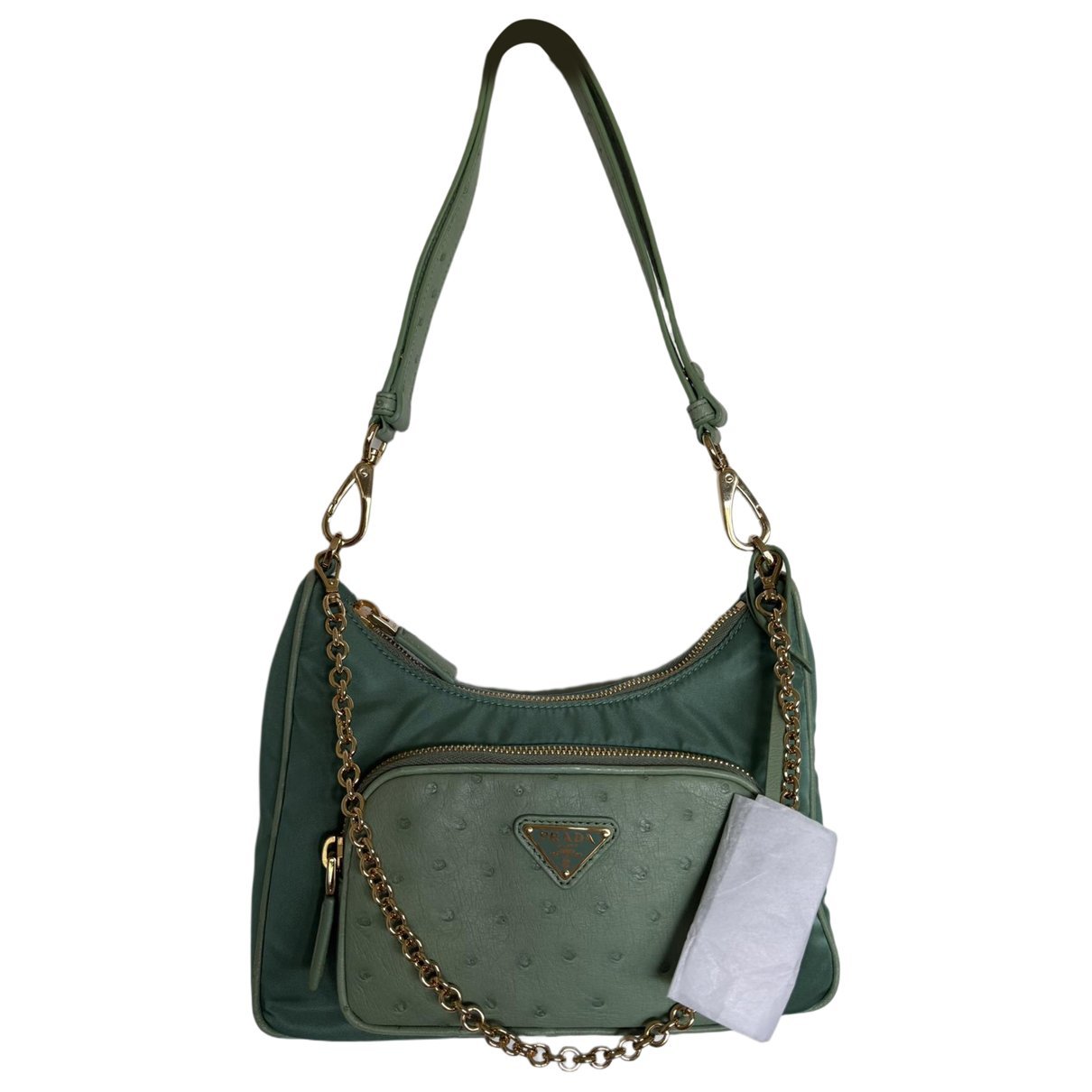 Re-Nylon ostrich handbag