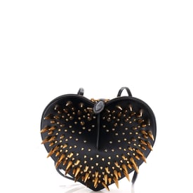 Alaia Le Coeur Shoulder Bag Studded Leather