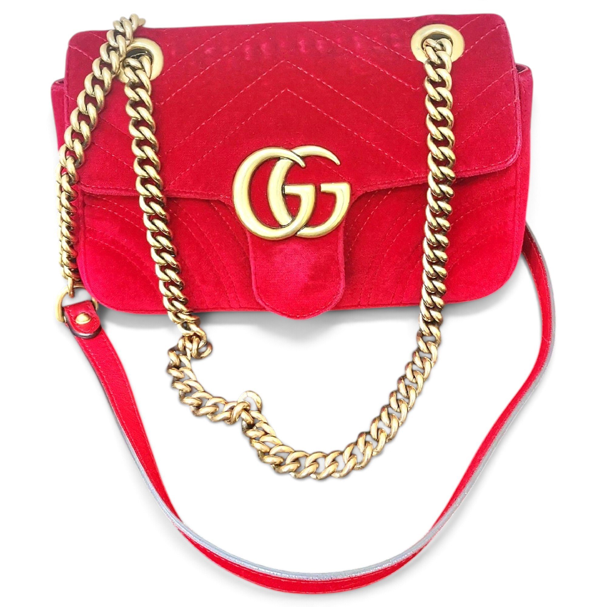 GG Marmont Flap velvet handbag