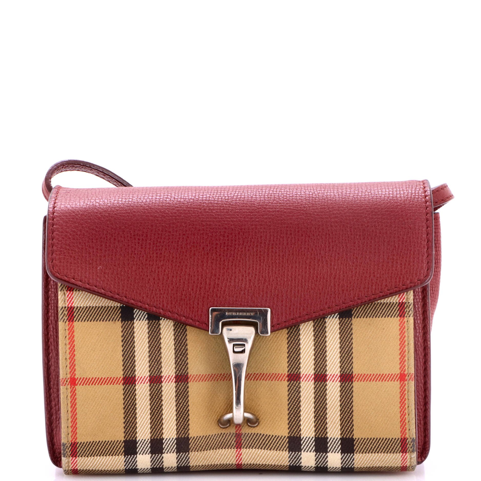 Macken Crossbody Bag Leather and Vintage Check Canvas Baby