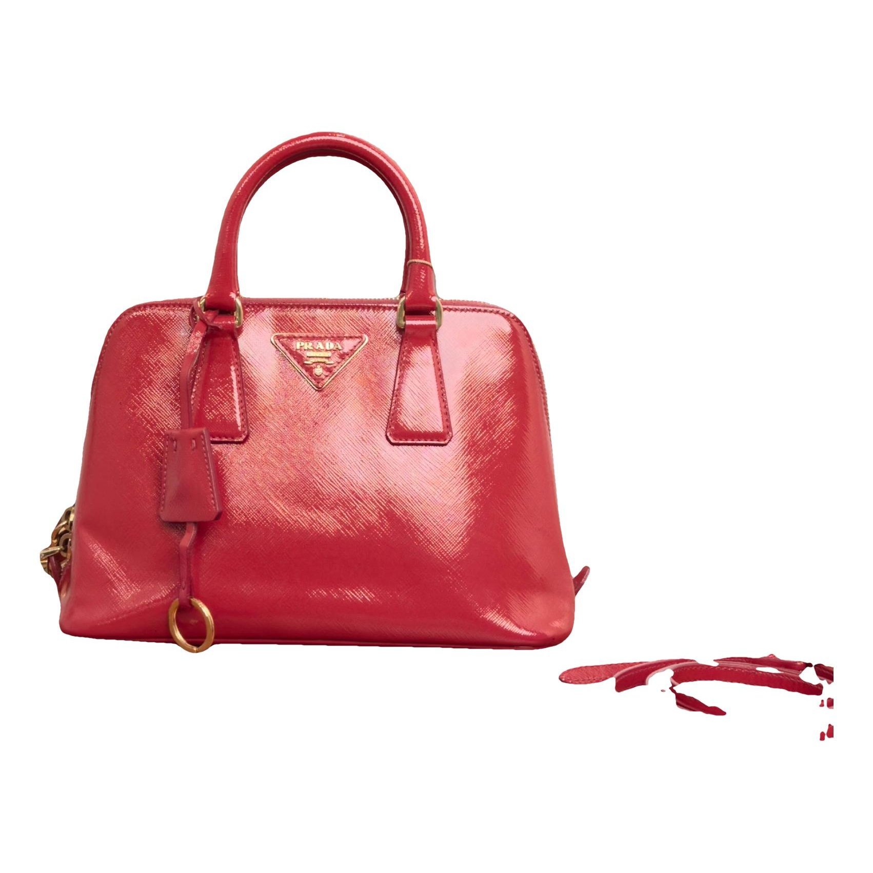 Pyramid leather handbag
