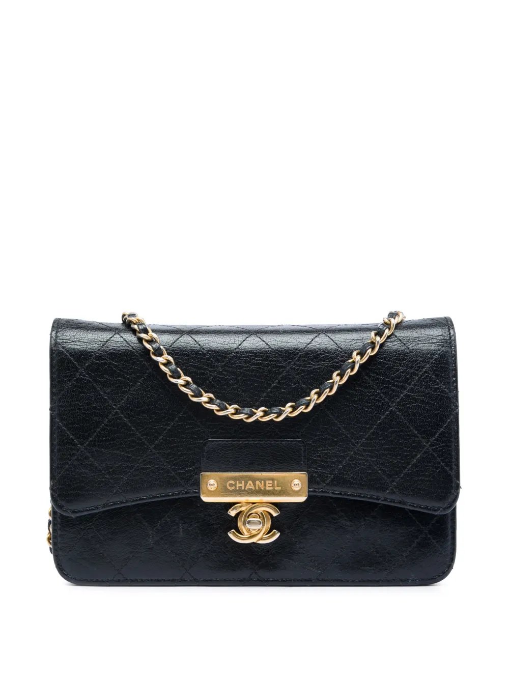 2018-2019 Stitched Goatskin Golden CC Wallet On Chain crossbody bag