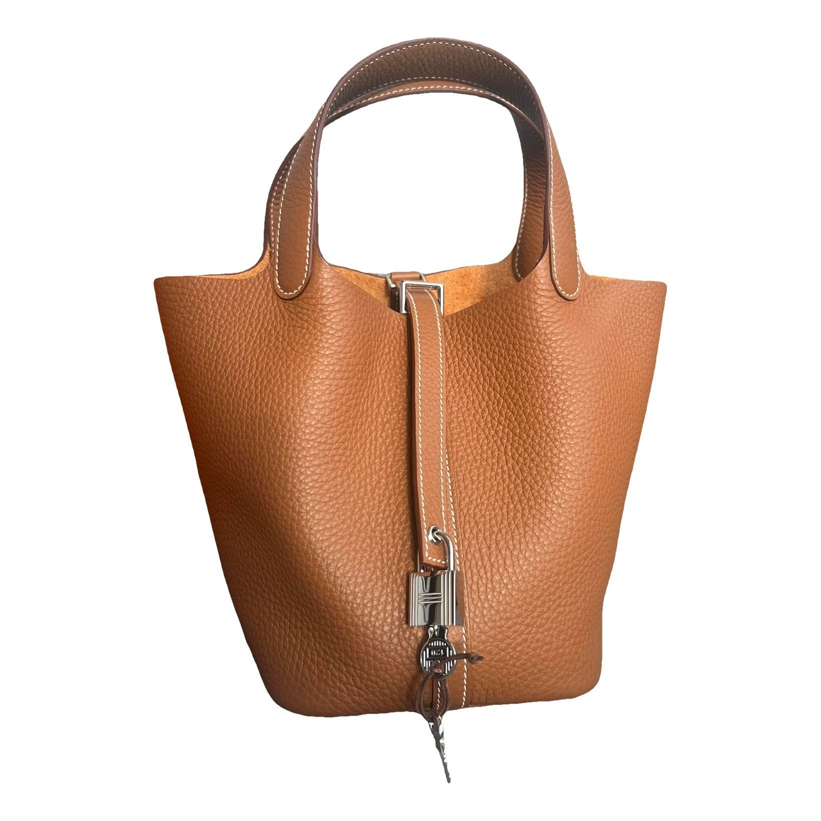Picotin leather tote