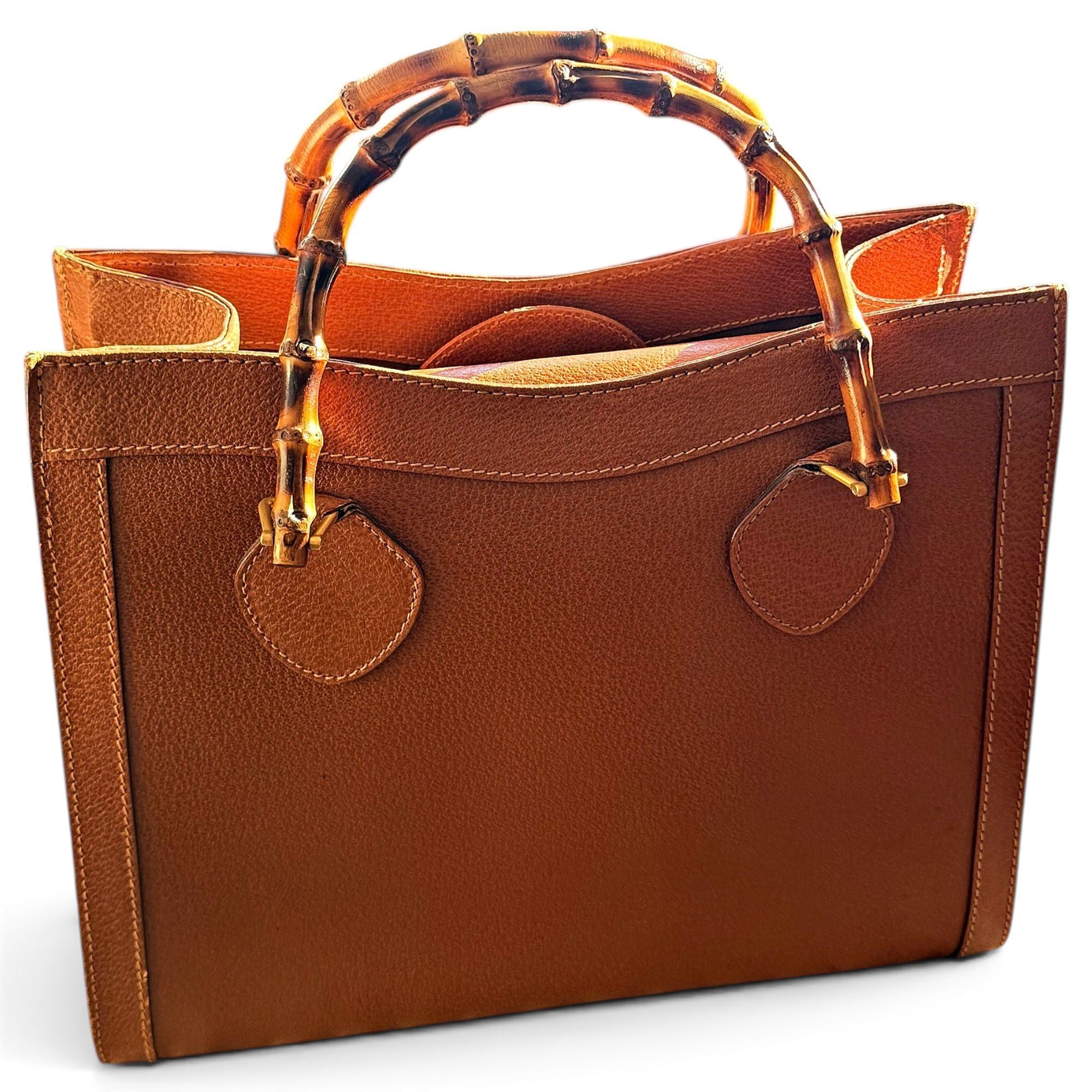 Bamboo leather handbag