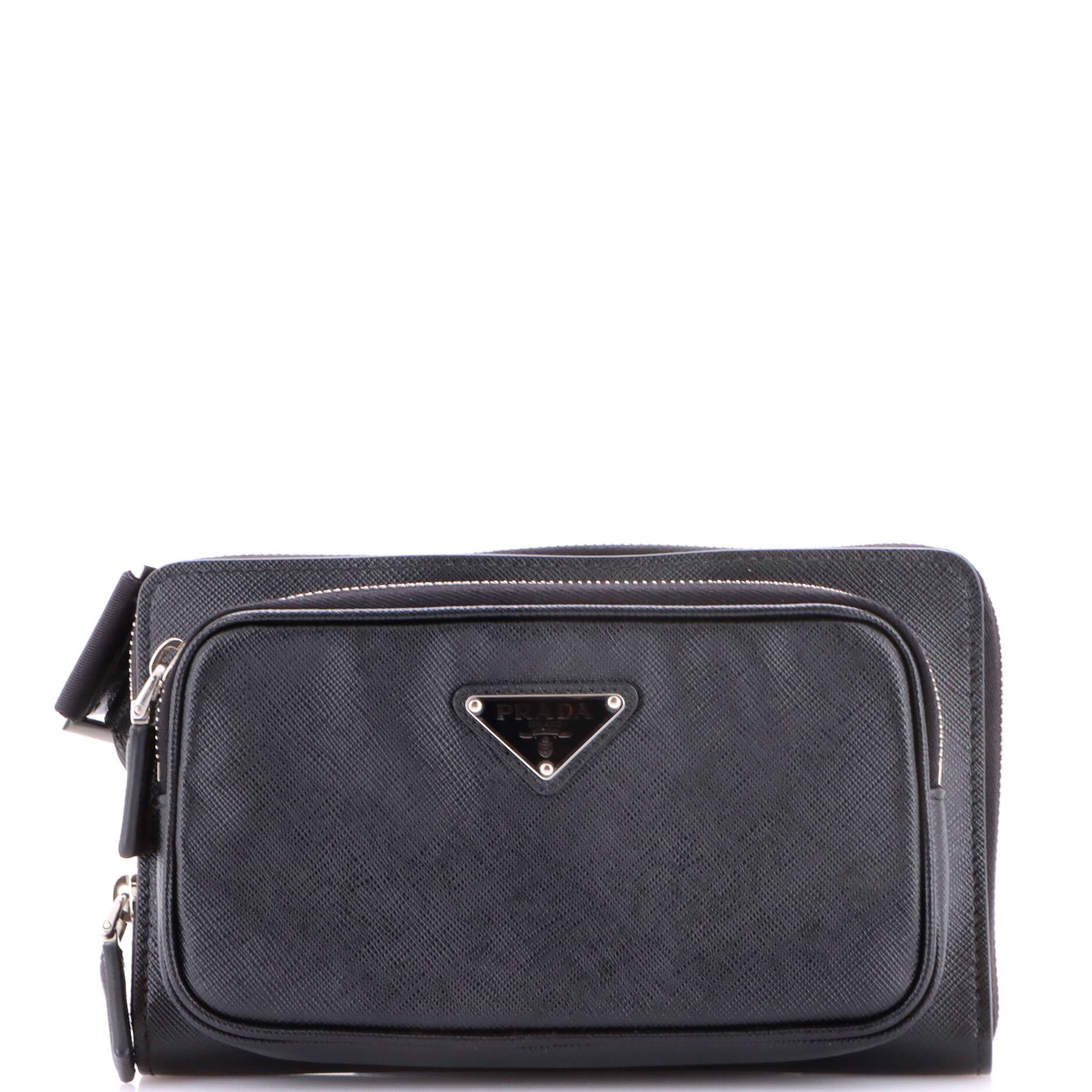 Zip Around Front Pocket Belt Bag Saffiano Leather