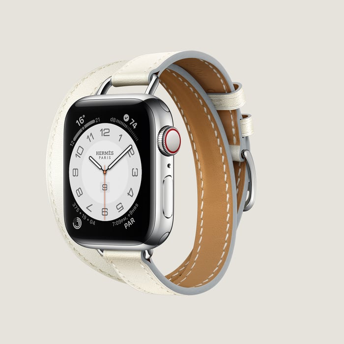 Blanc Band Apple Watch Hermès Double Tour 41 MM Attelage