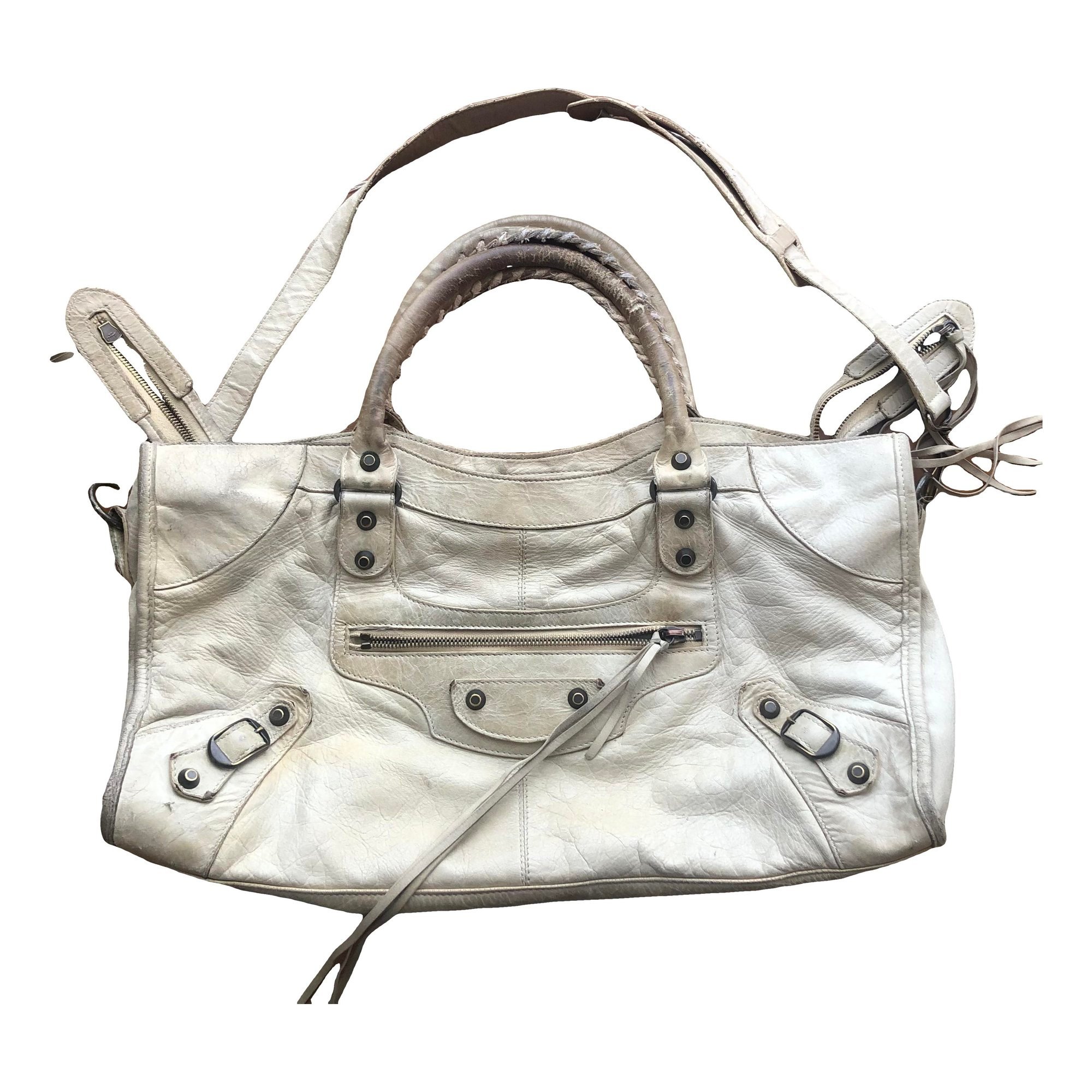City leather handbag