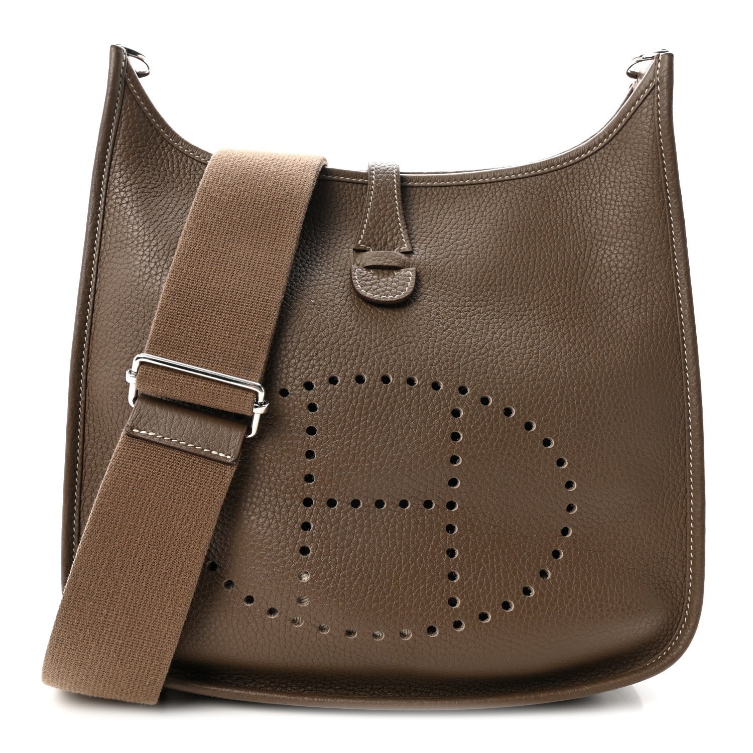 Hermes Taurillon Clemence EVELYNE III PM Etoupe