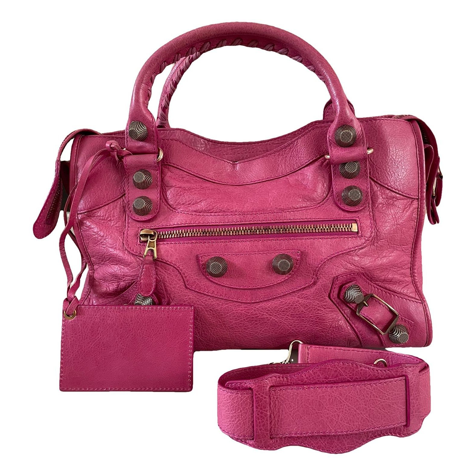 City leather handbag