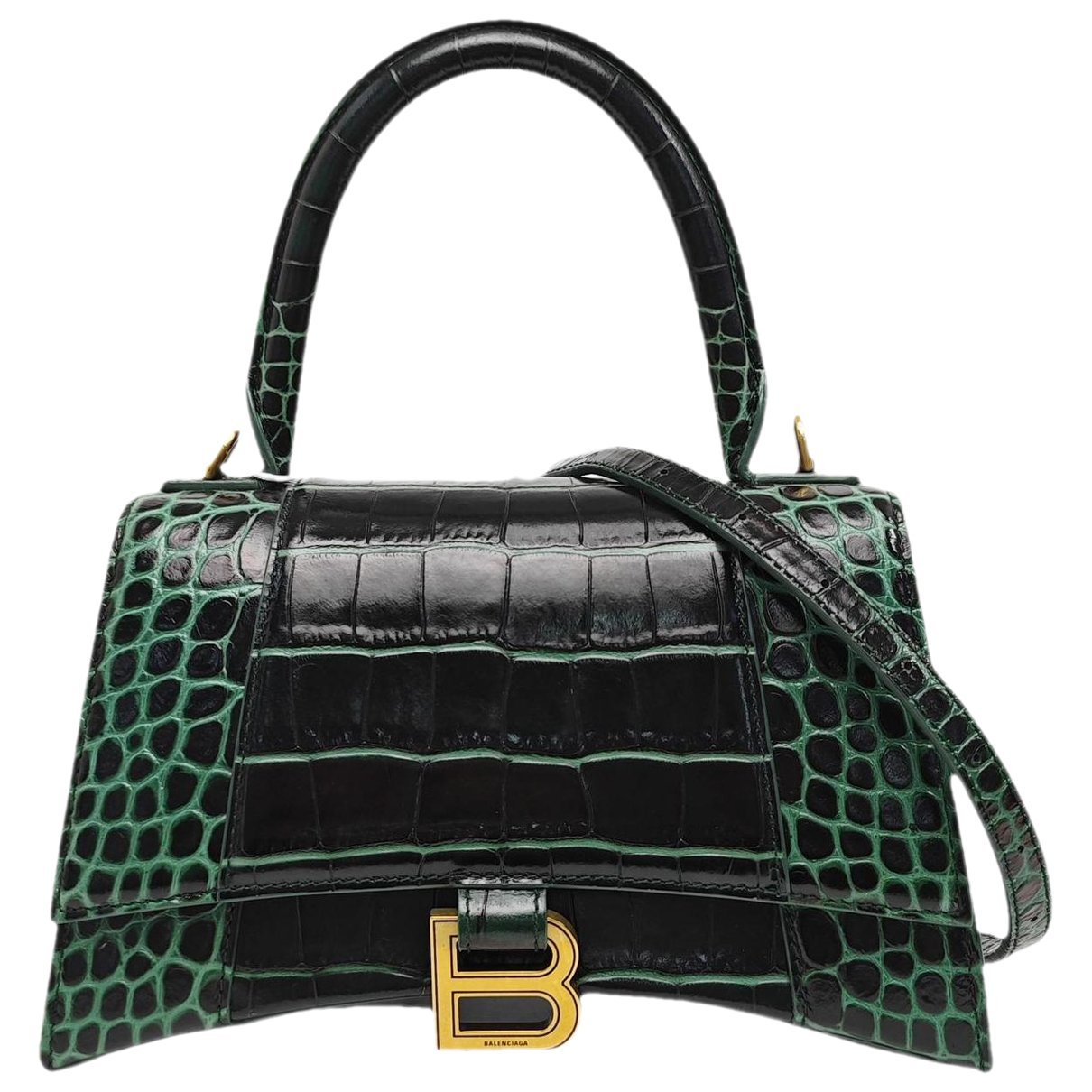 Hourglass leather handbag