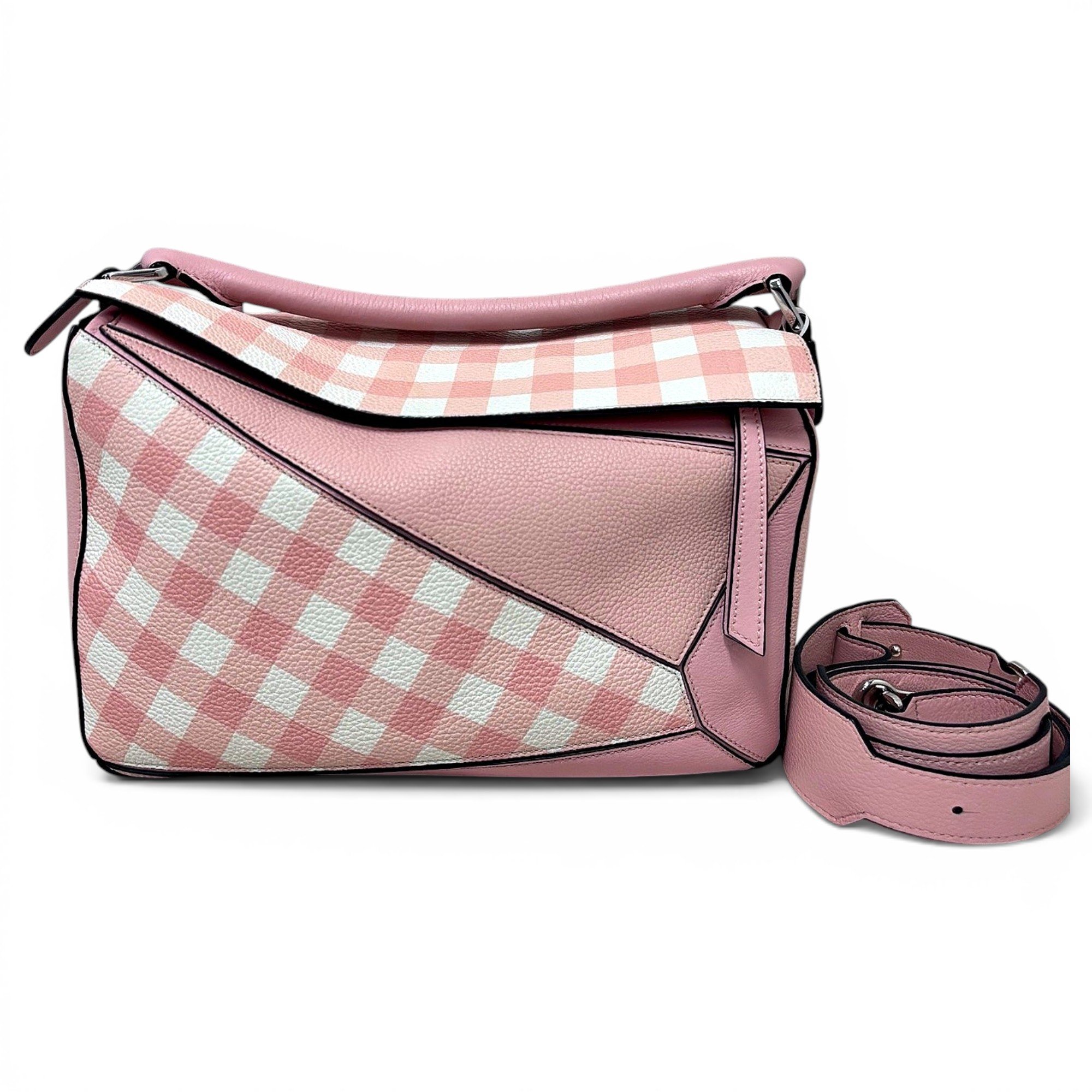 Puzzle leather handbag