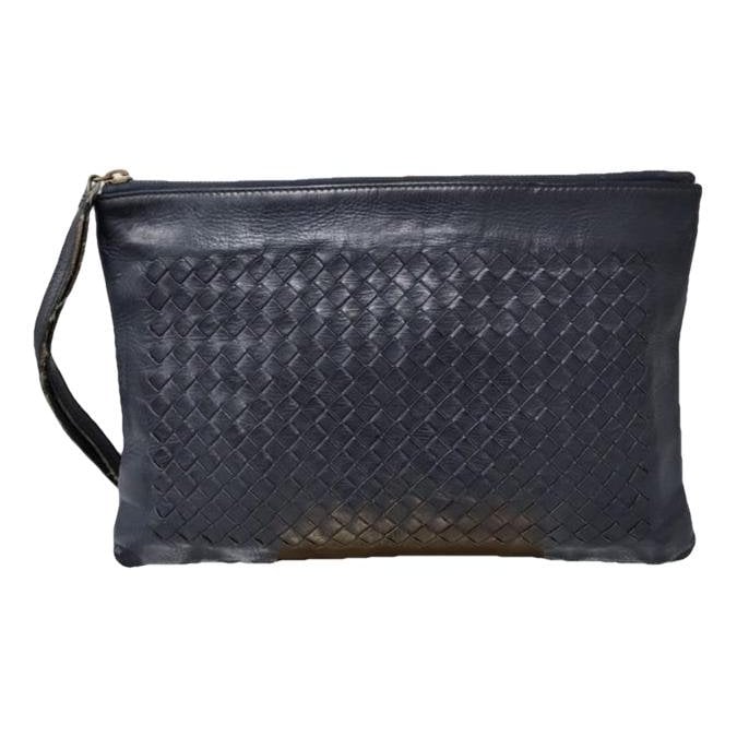 Leather clutch bag