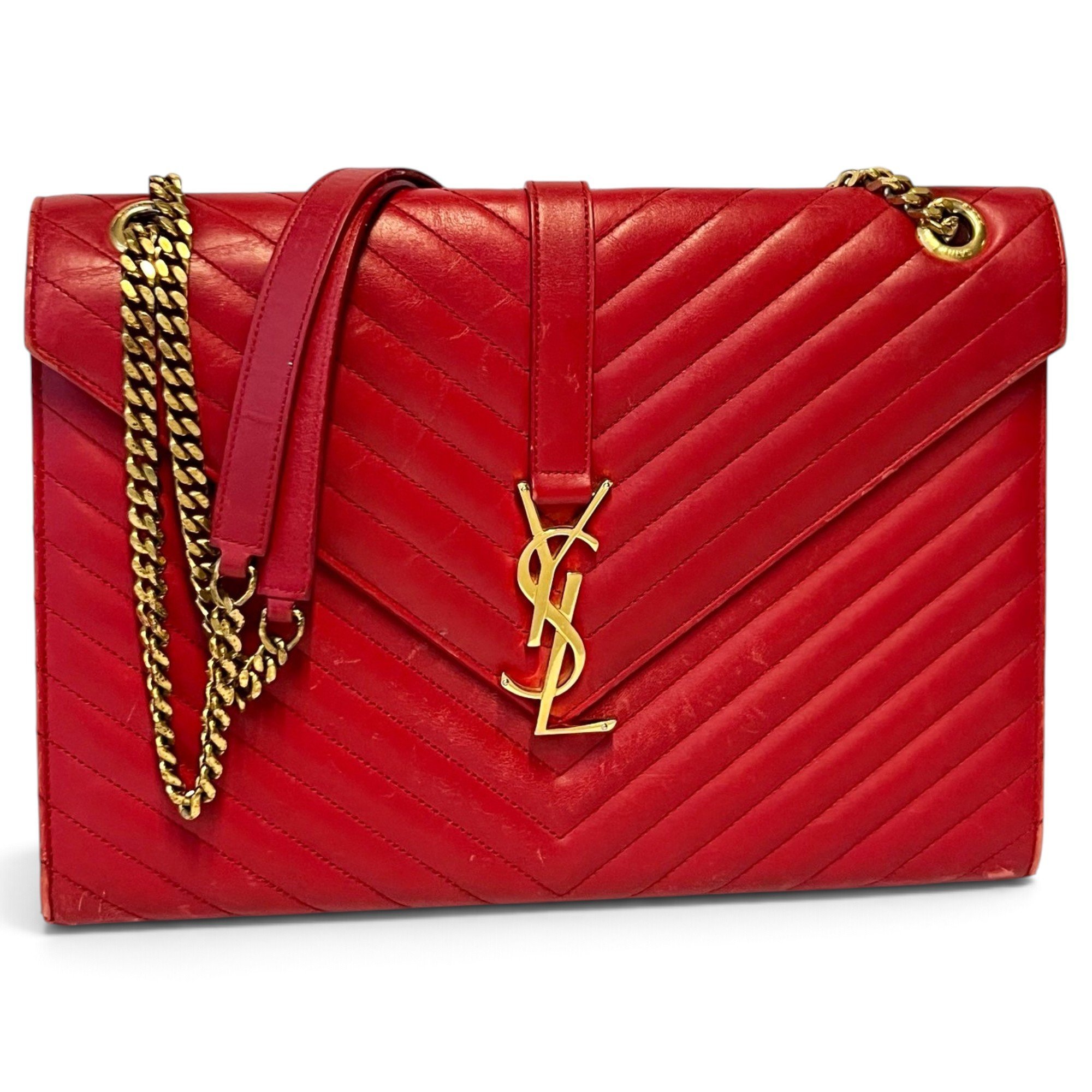 Envelope leather handbag