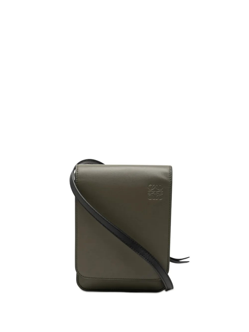 2019 Bicolor Leather Anagram Gusset Flat crossbody bag