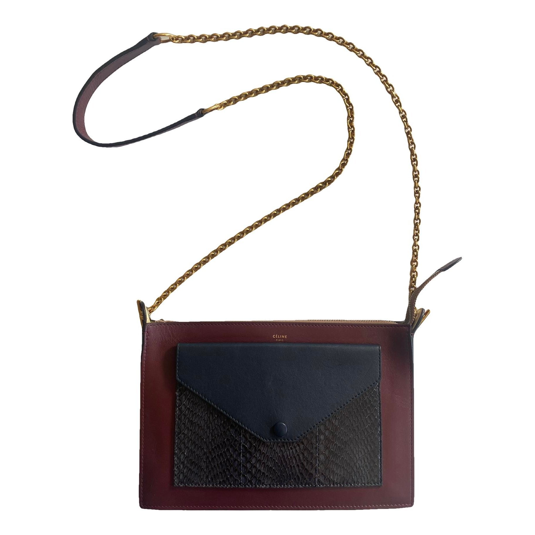 Pocket leather handbag