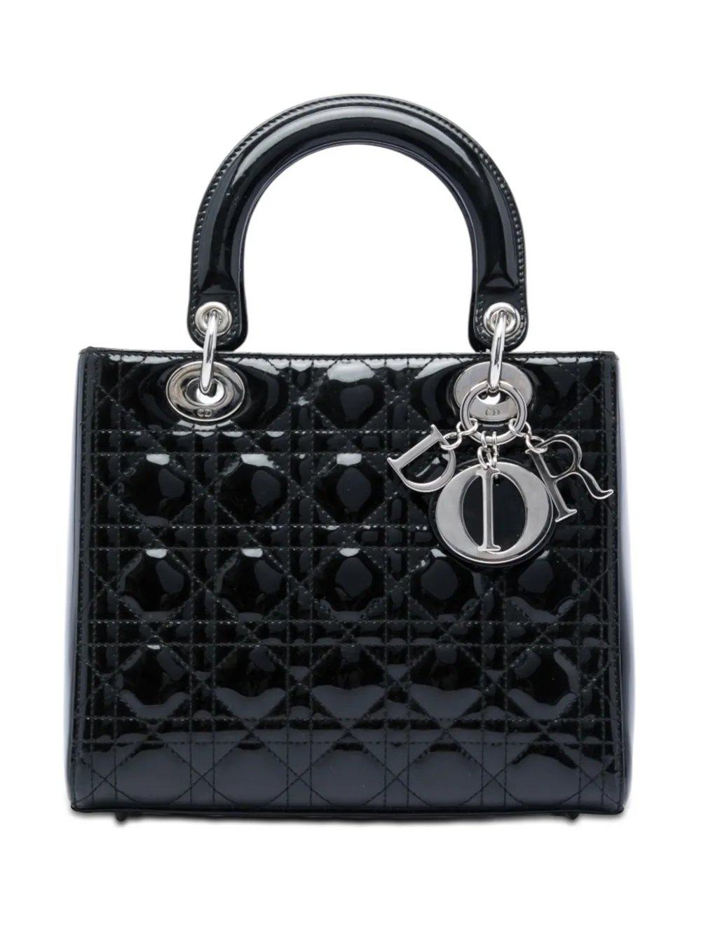 2012 Medium Patent Cannage Lady Dior satchel