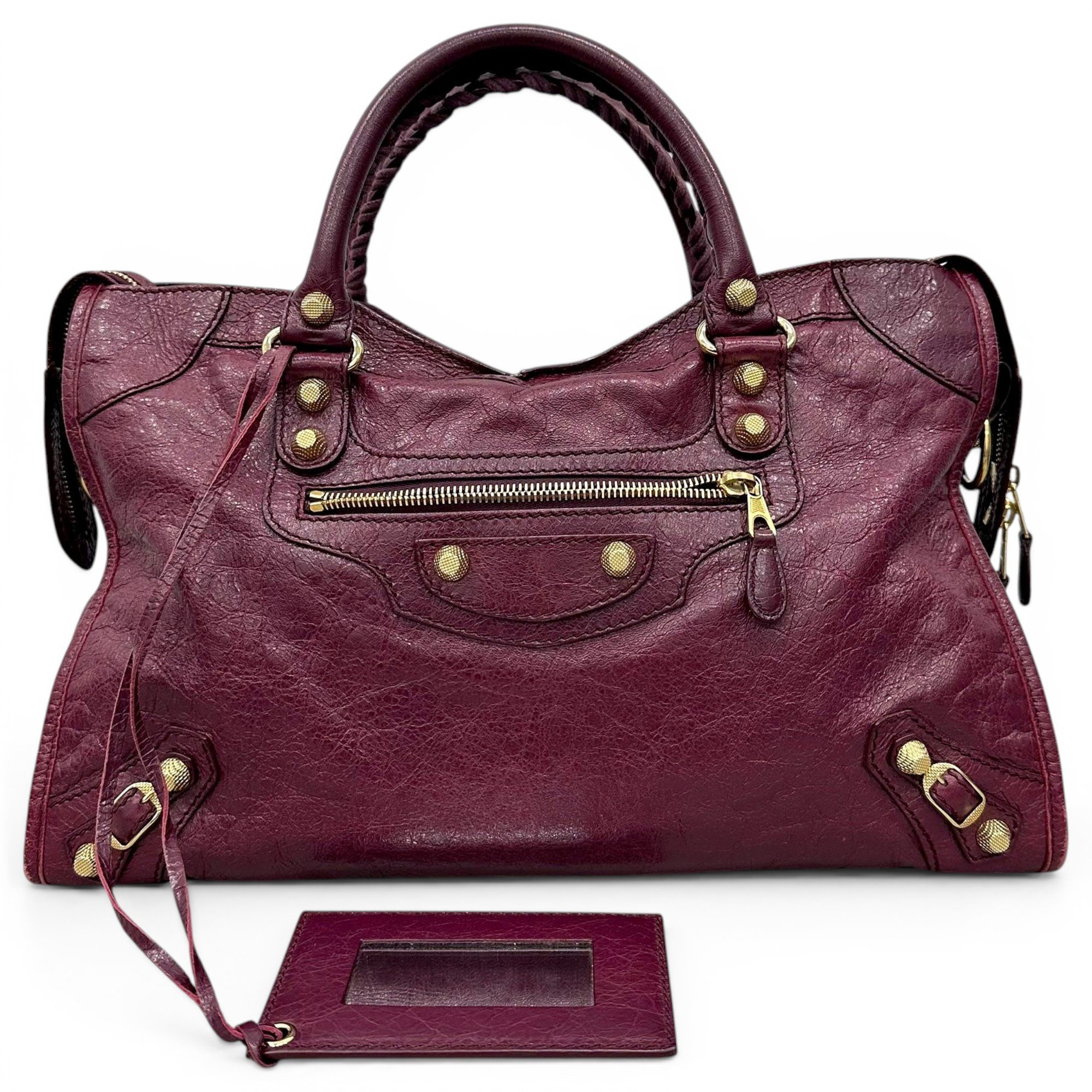 City leather handbag