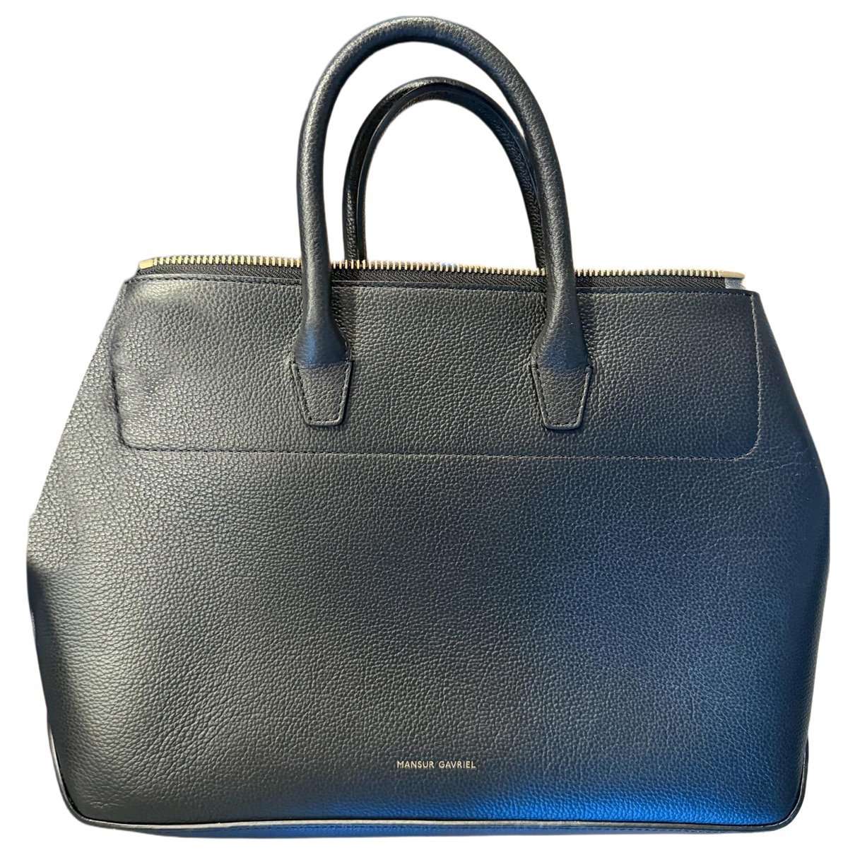 Folded leather handbag