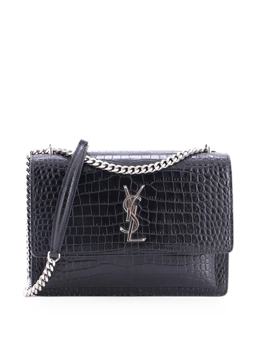 Sunset Crocodile Embossed Leather Medium crossbody bag