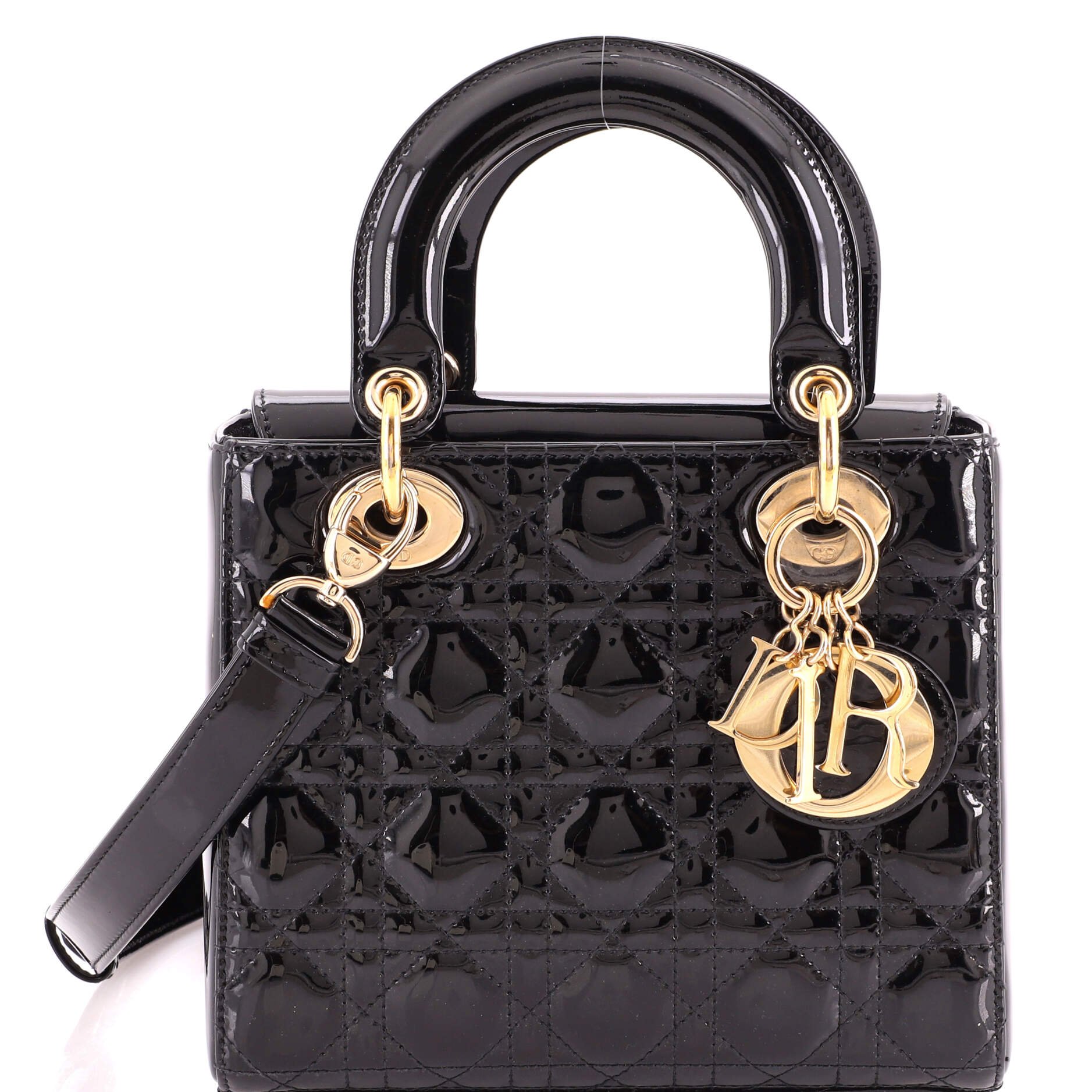 Lady Dior Bag Cannage Quilt Patent Small