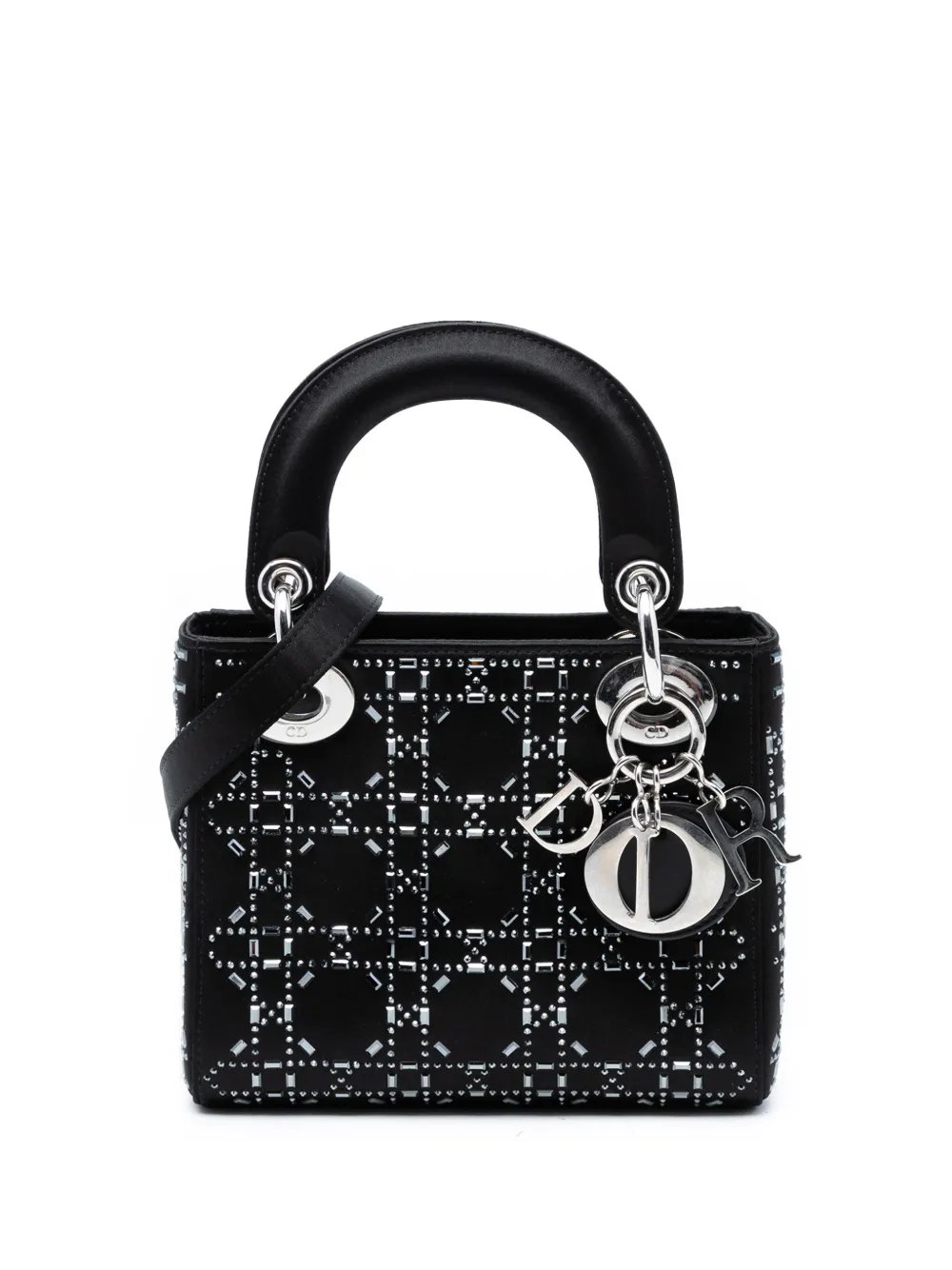 2018 Mini Satin Cannage Strass Crystal Embellished Lady Dior satchel