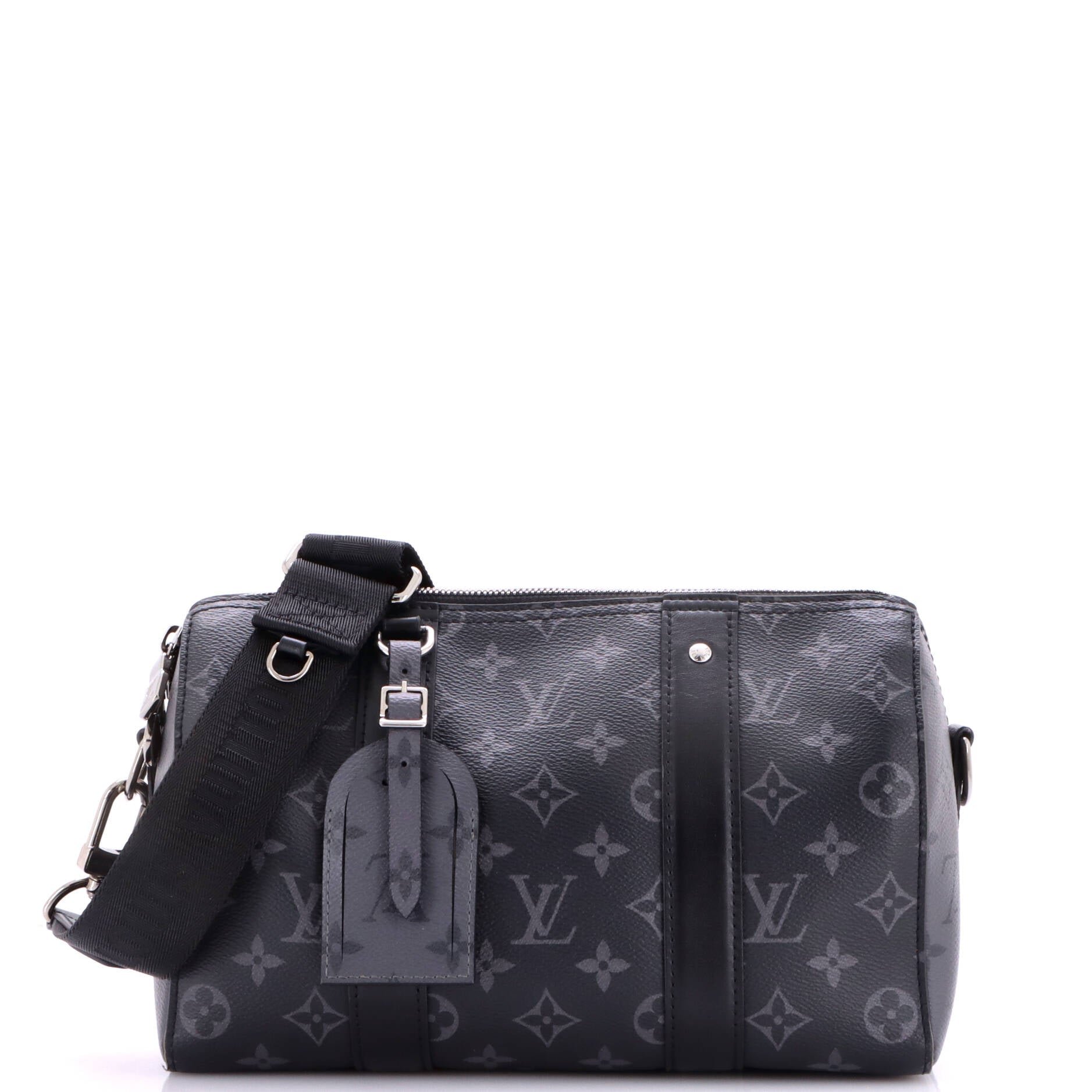 City Keepall Bag Reverse Monogram Eclipse Canvas