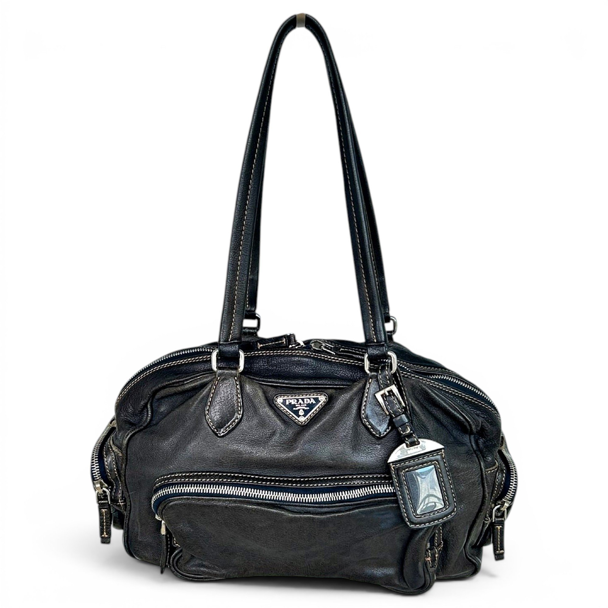 Leather bowling bag