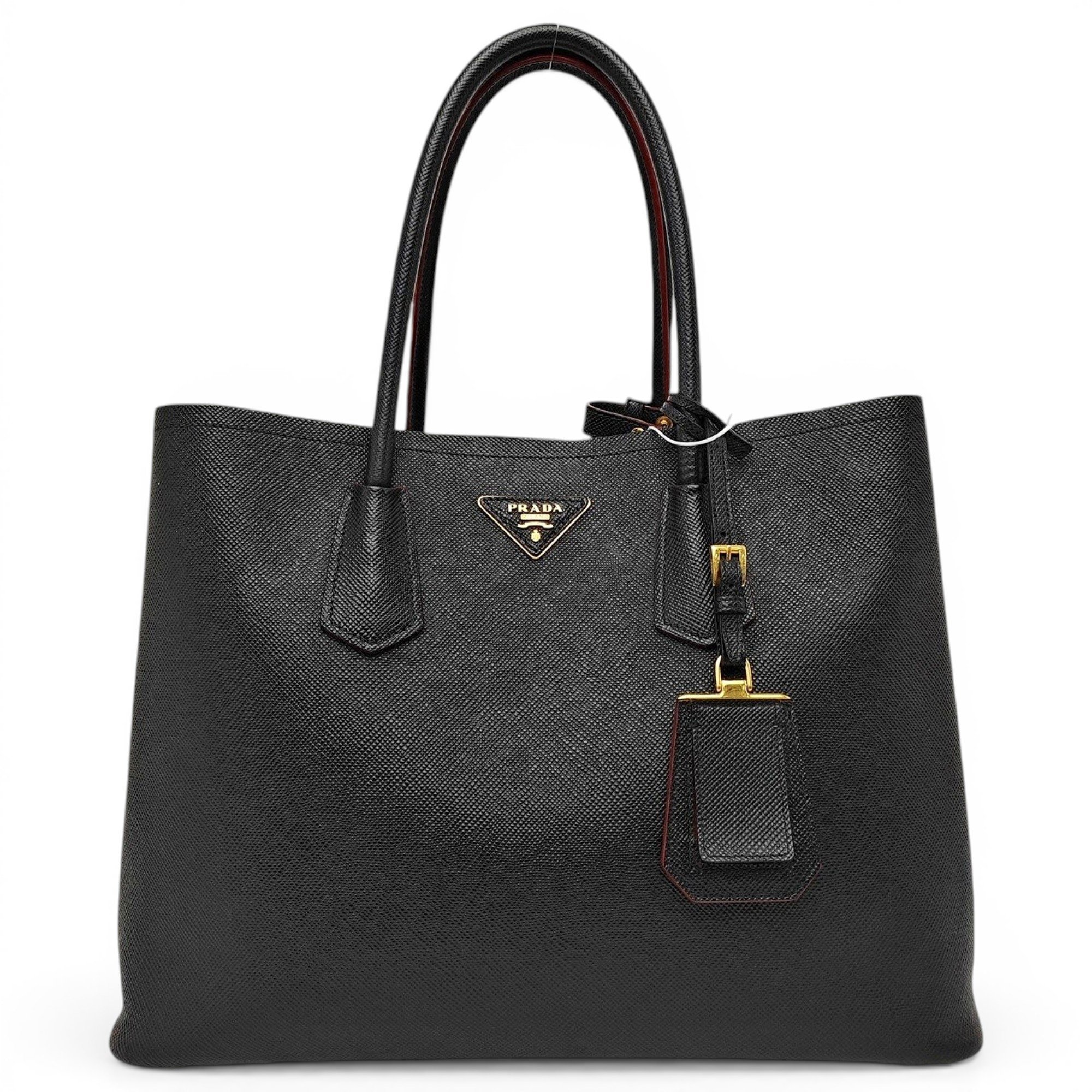 Double leather handbag