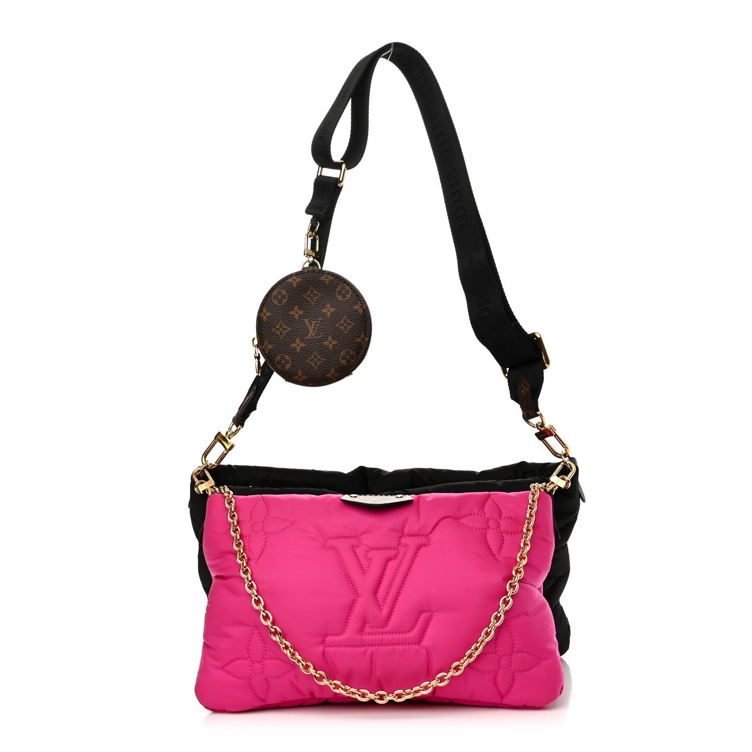 Louis Vuitton Econyl Monogram Pillow Maxi Multi Pochette Accessories Black Fuchsia