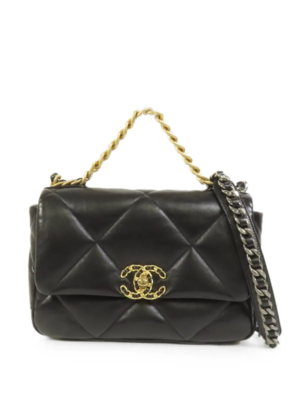 small Chanel 19 diamond-quilted shoulder bag