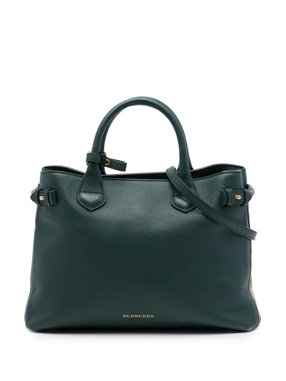 2000-2017 Medium Leather and House Check Banner satchel