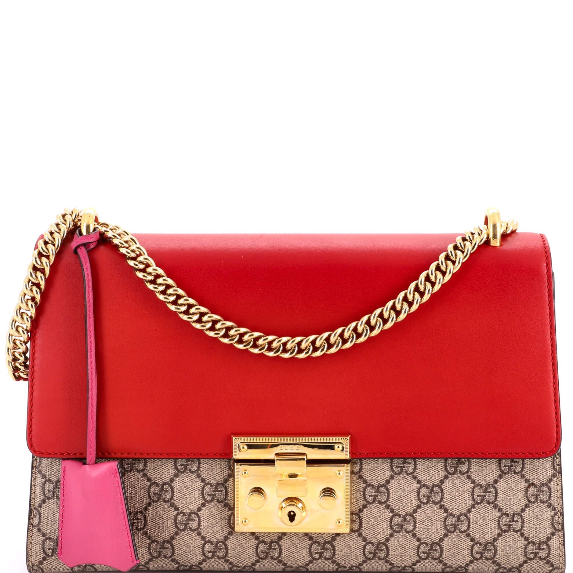 Padlock leather handbag