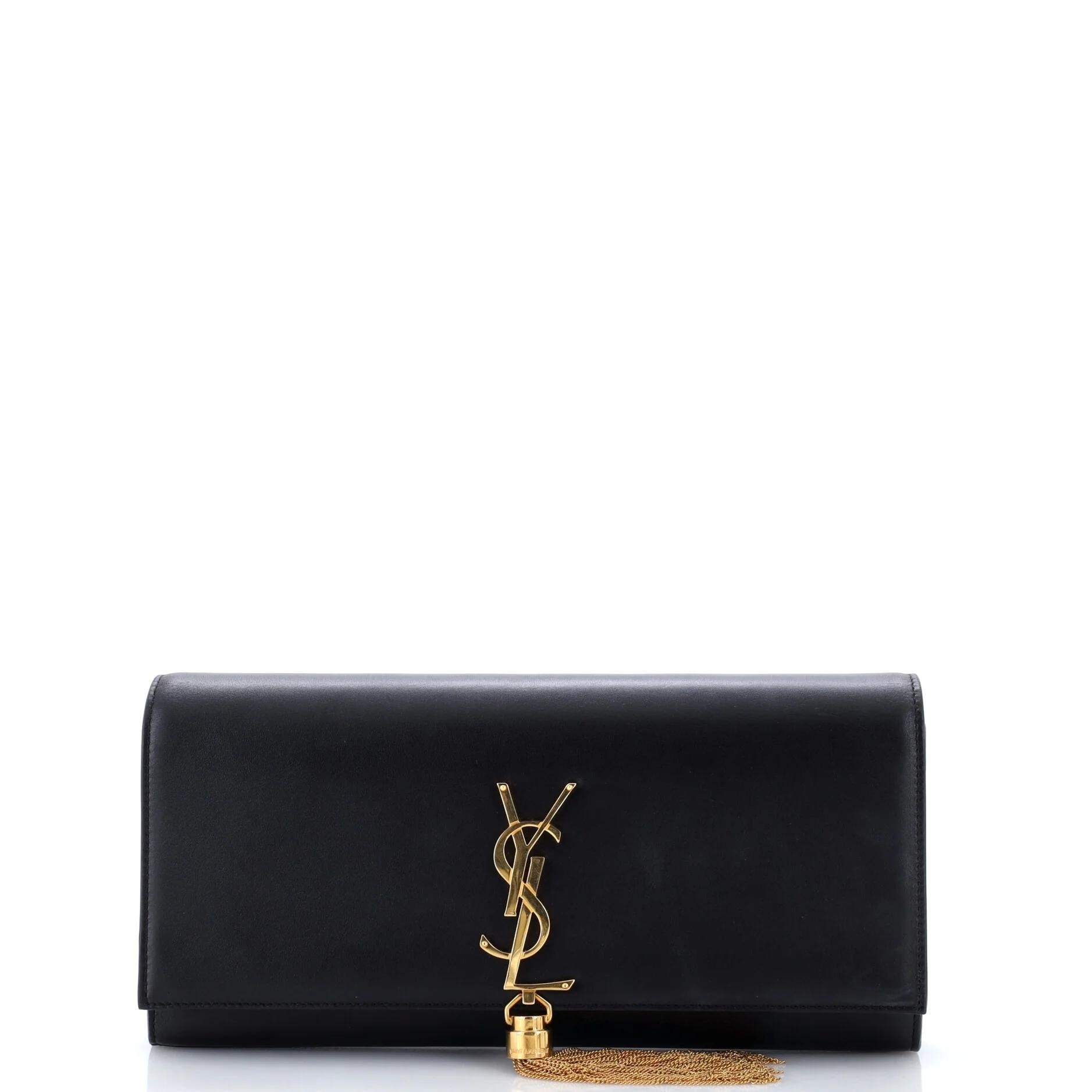 Leather clutch bag