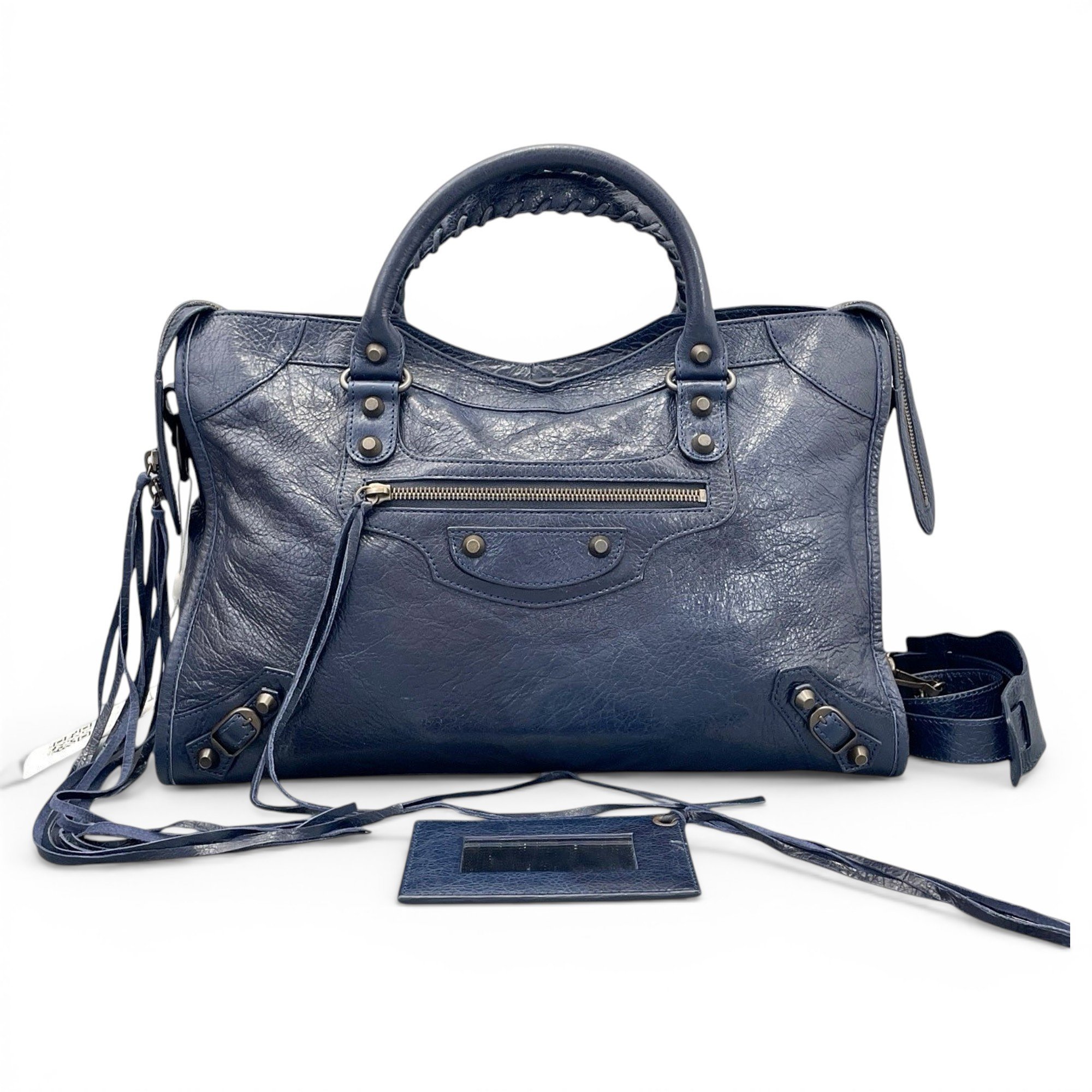 City leather handbag
