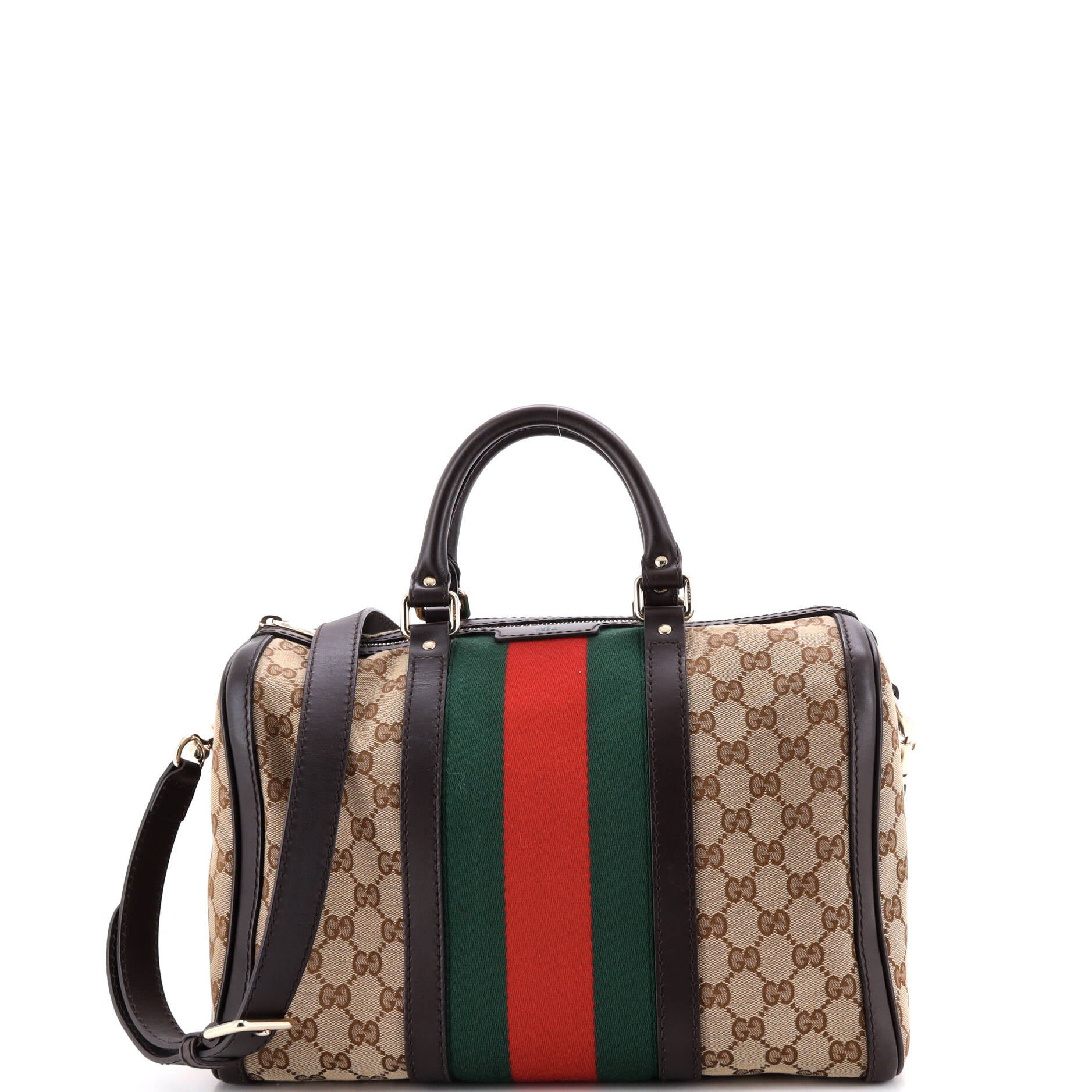 Vintage Web Boston Bag GG Canvas Medium