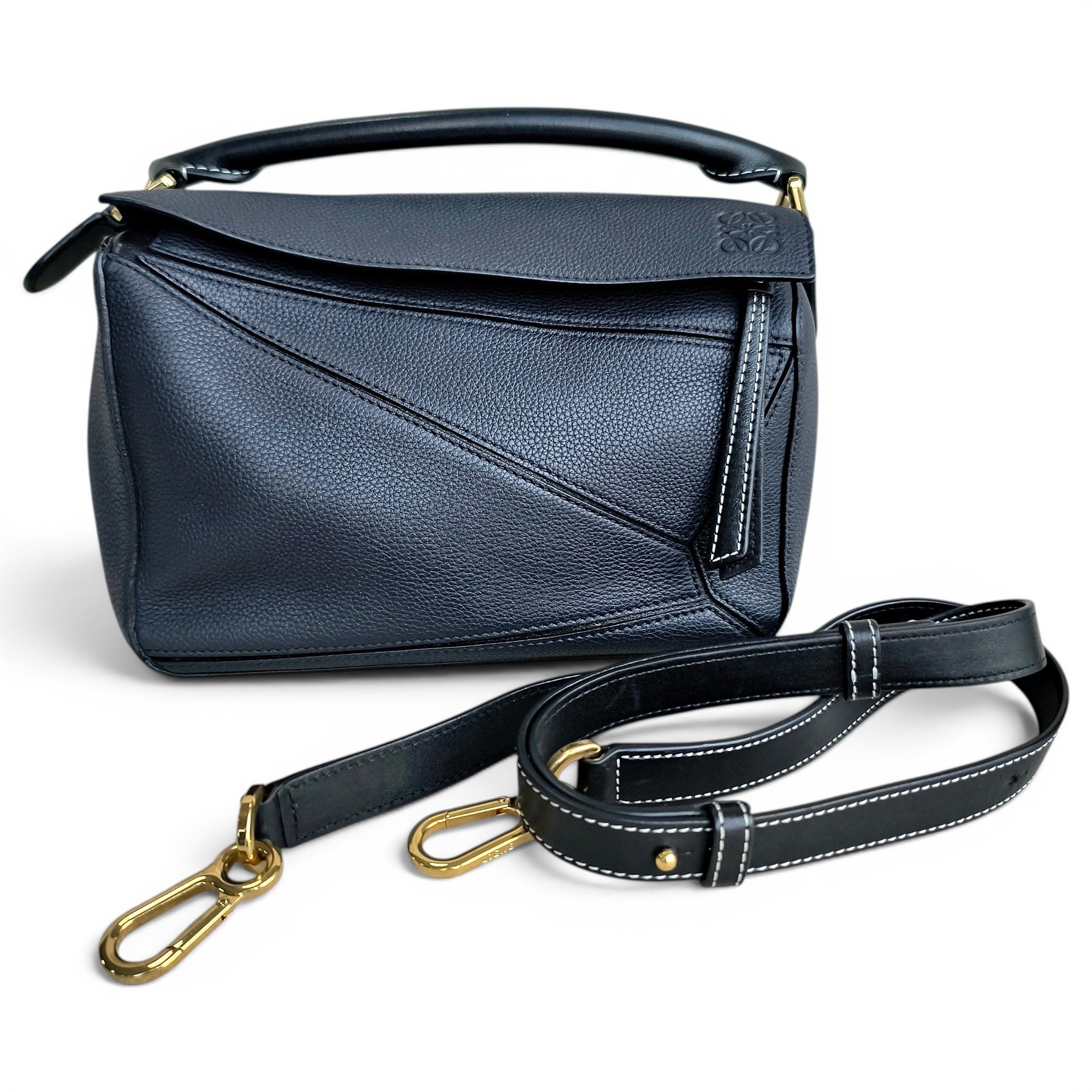 Puzzle leather handbag