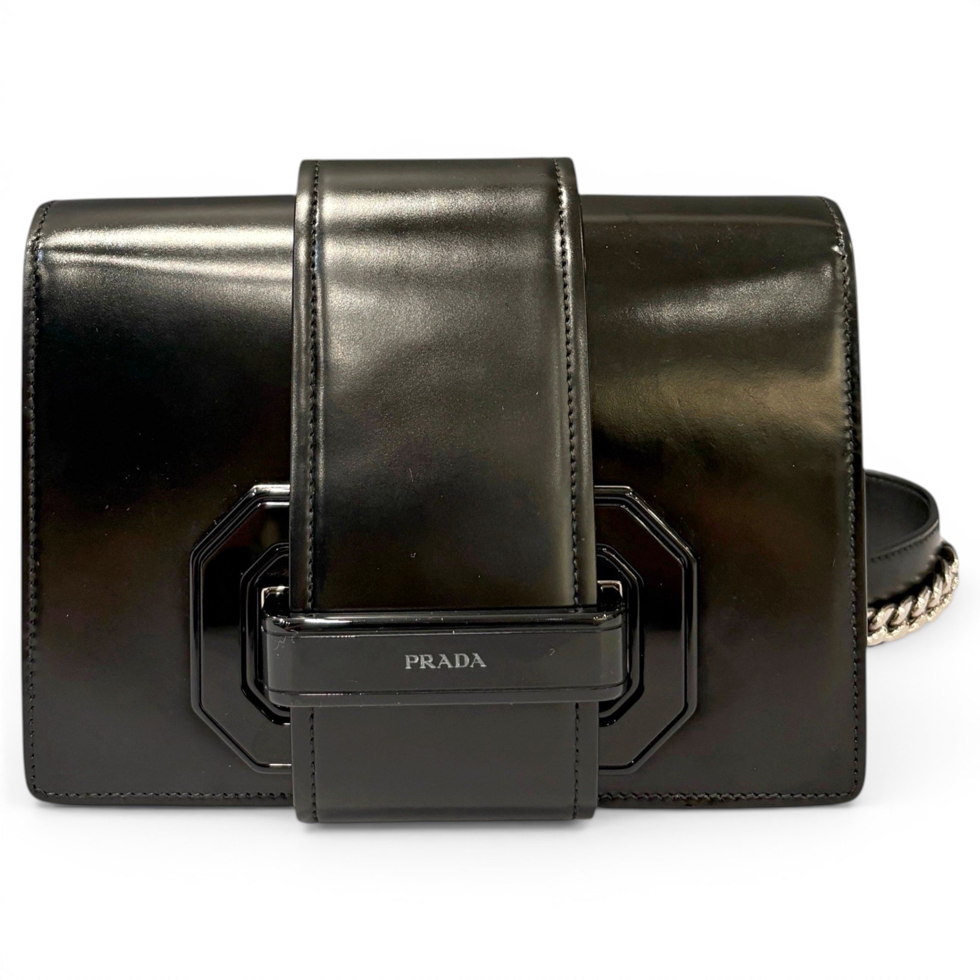 Ribbon pony-style calfskin handbag