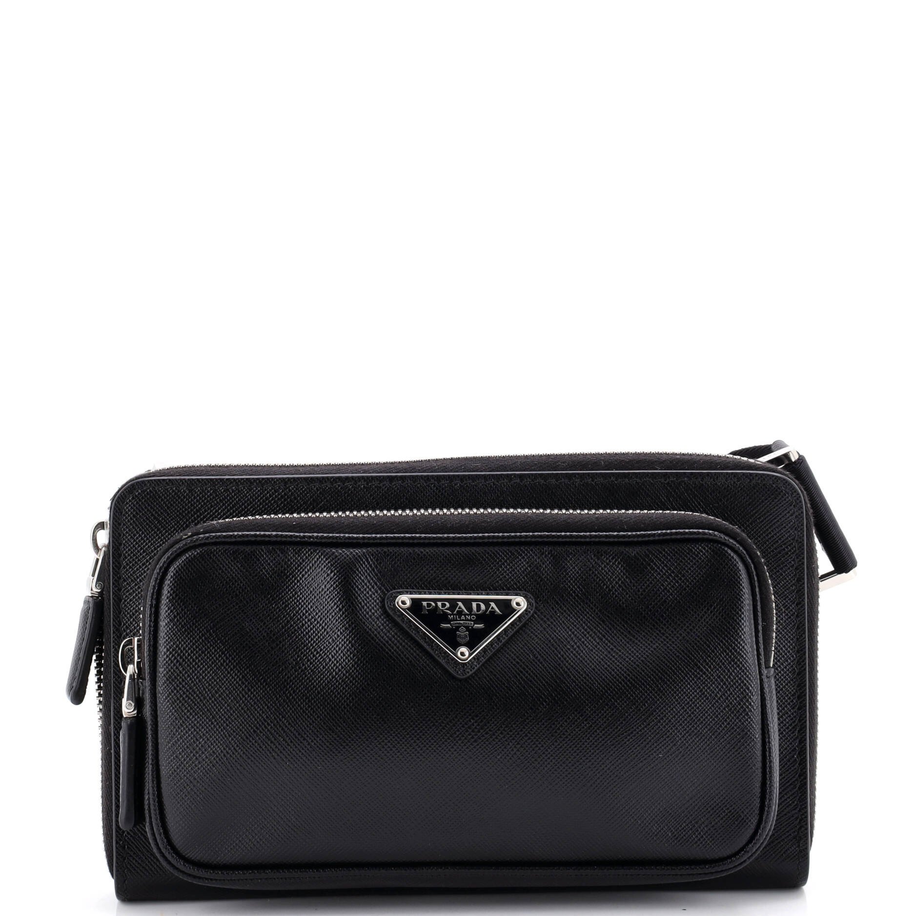Prada Zip Around Front Pocket Belt Bag Saffiano Leather