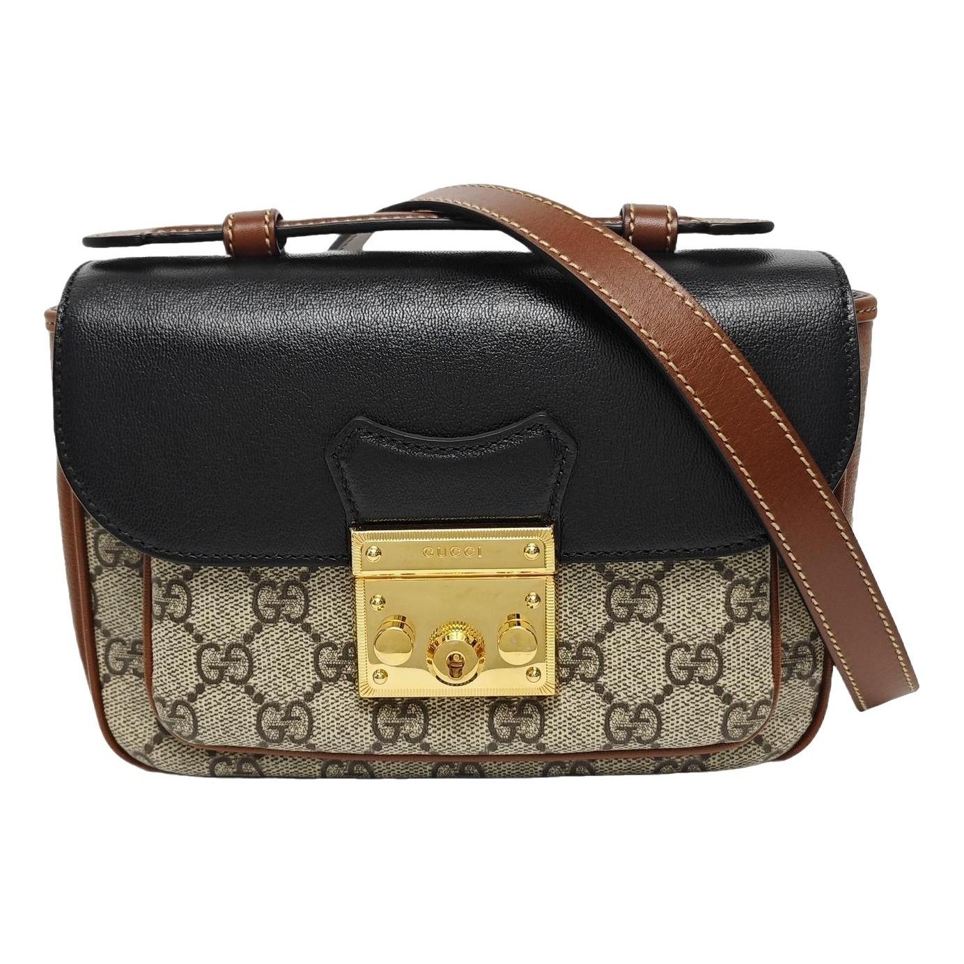 Padlock leather handbag