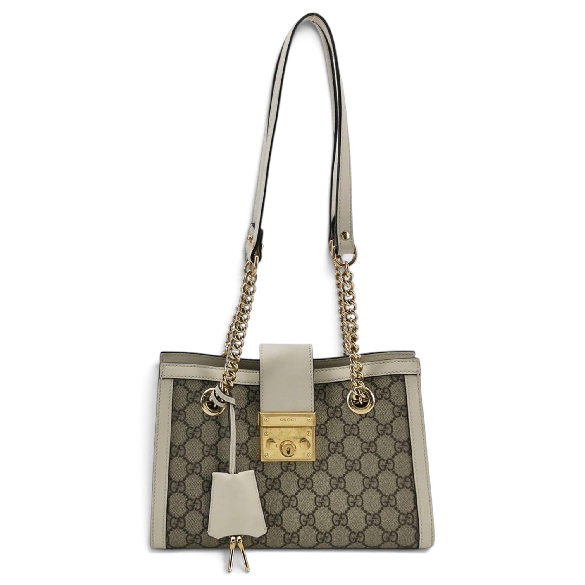 Padlock leather handbag