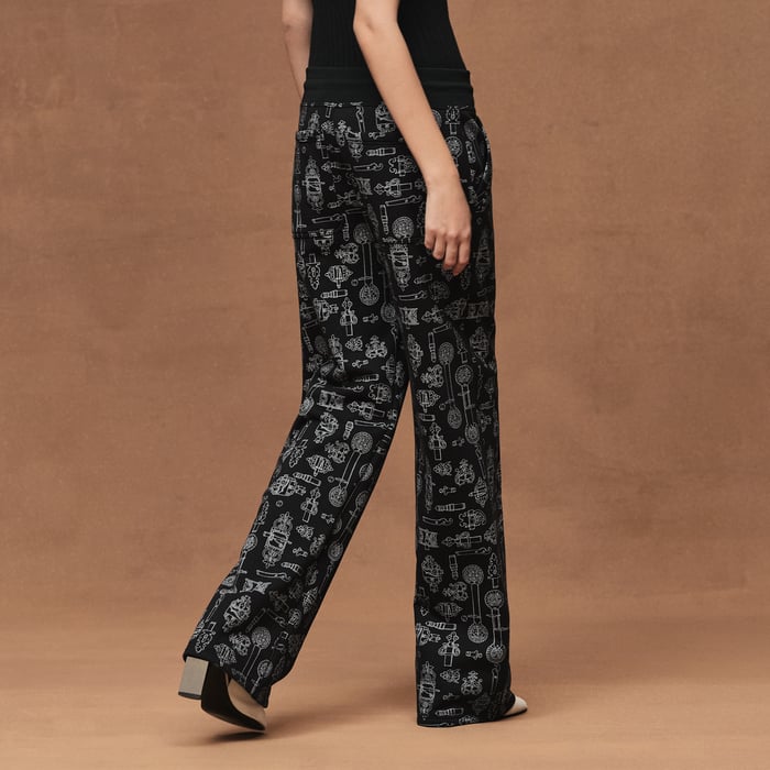Noir "Ferronnerie Remix" Wide Pants