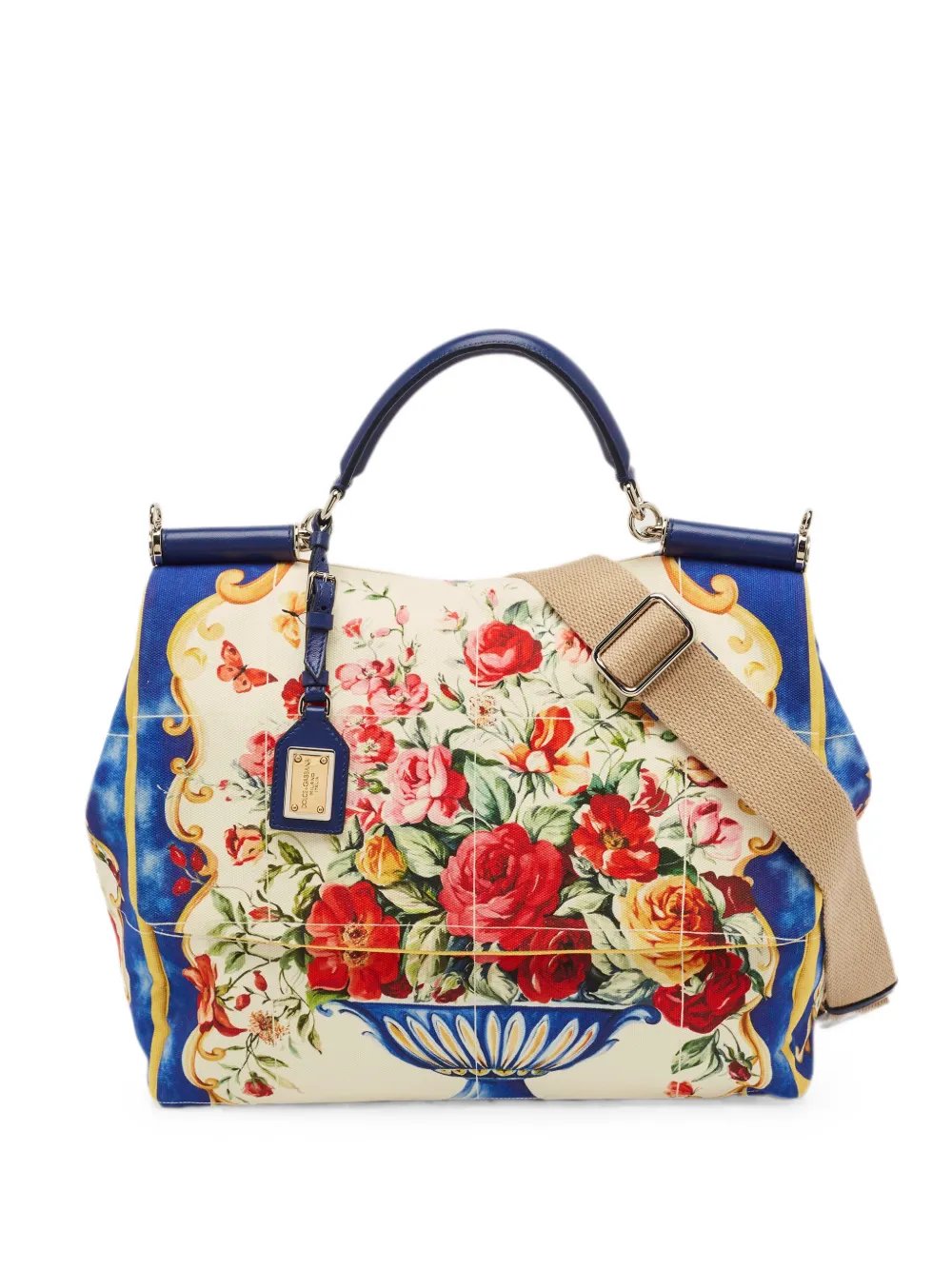 Miss Sicily floral tote bag