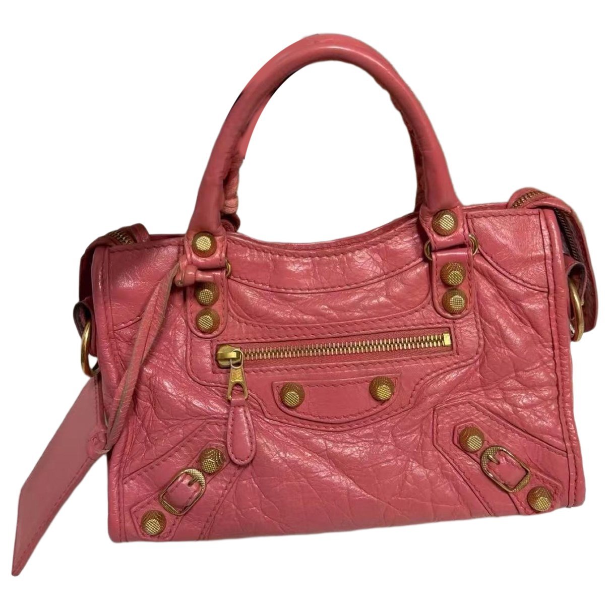 City leather handbag
