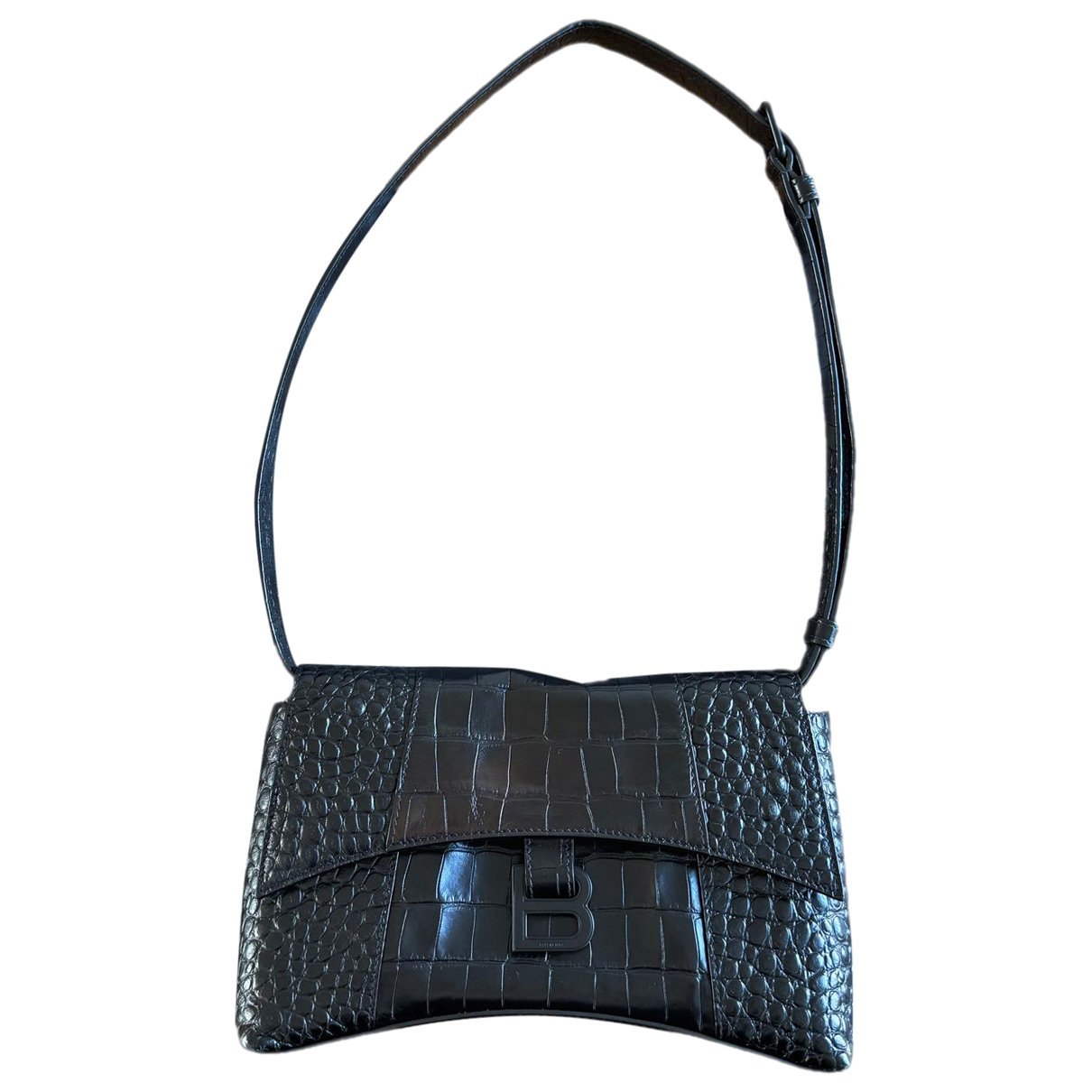 Hourglass leather handbag