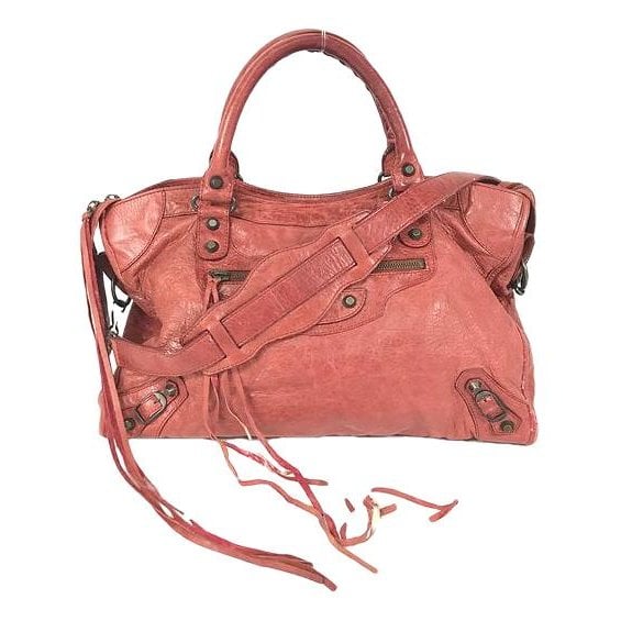 City leather handbag