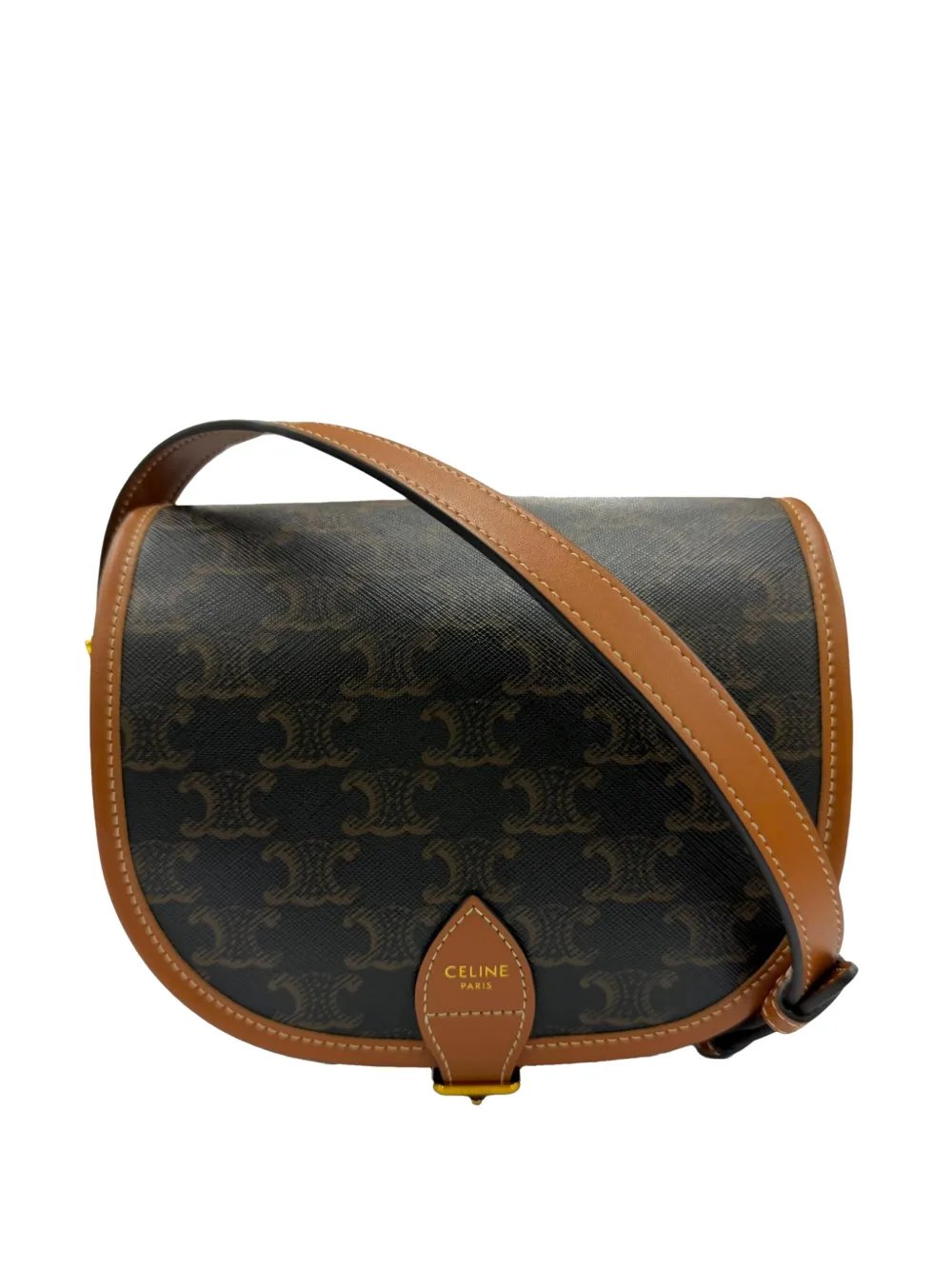 Celine 2019-2026 Medium Triomphe Coated Canvas Folco crossbody bag