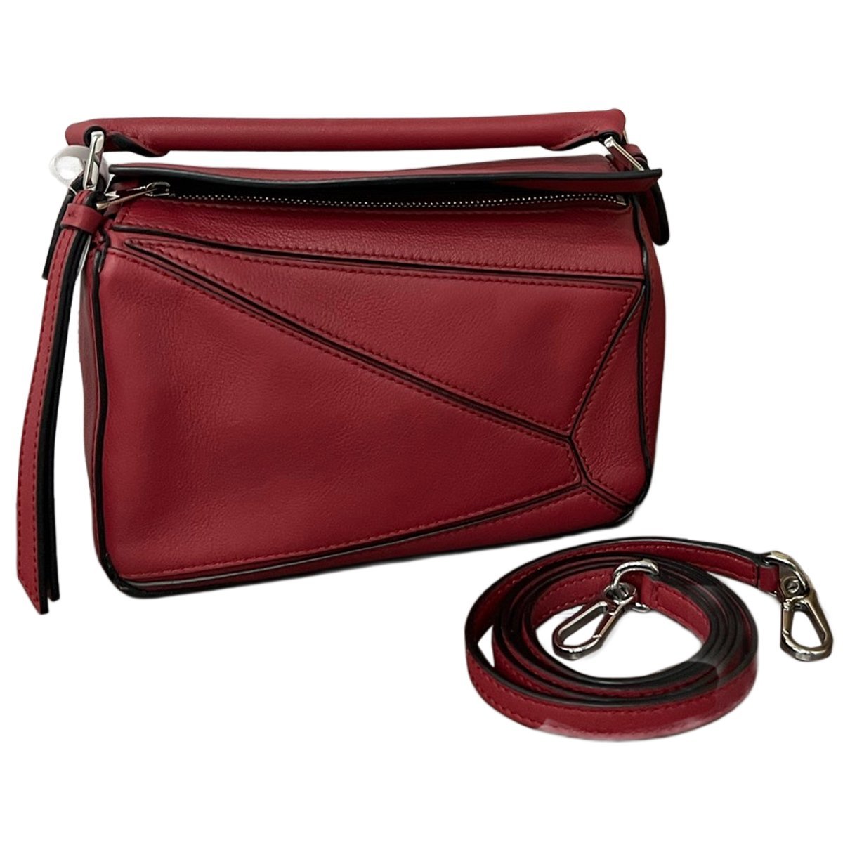 Puzzle leather handbag