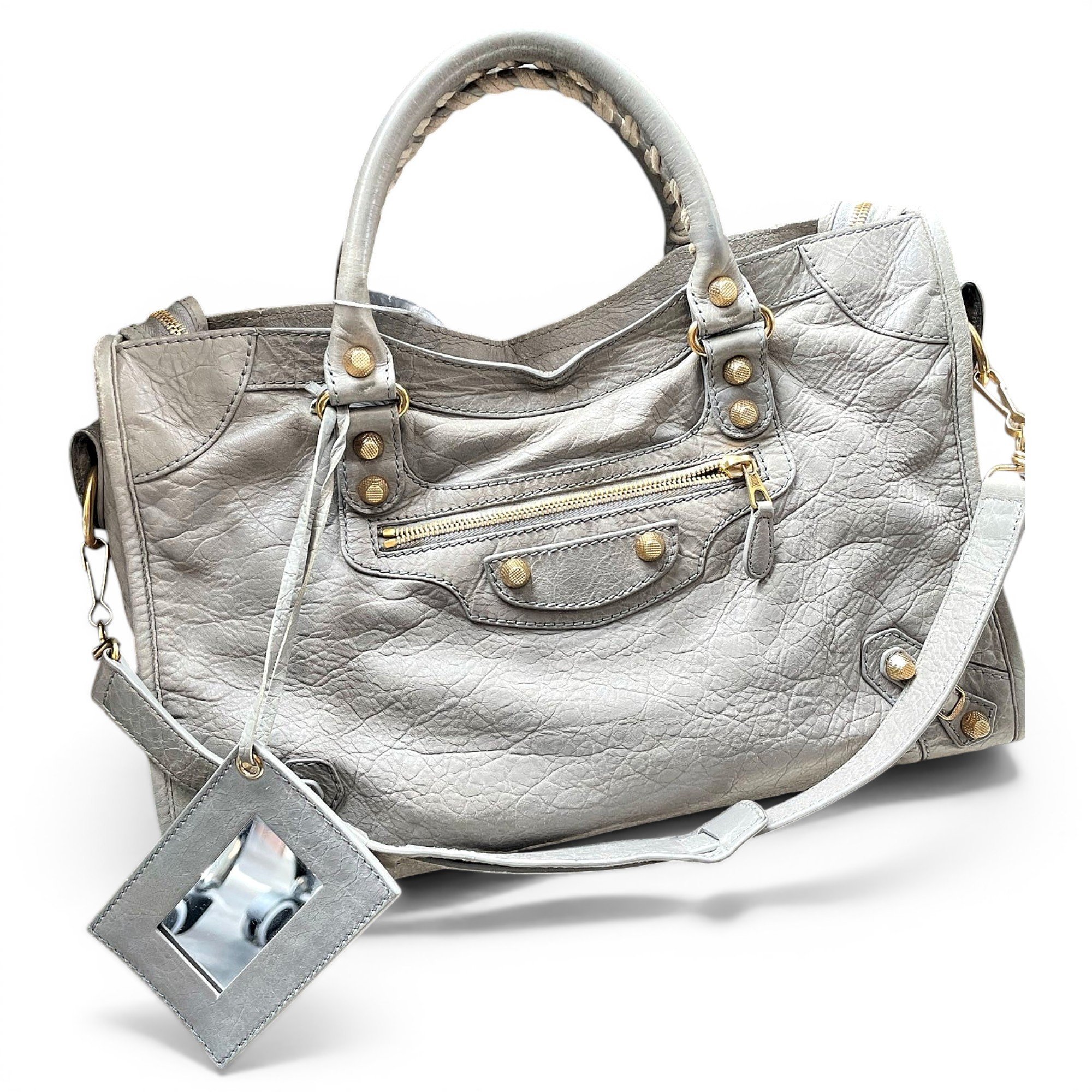 City leather handbag