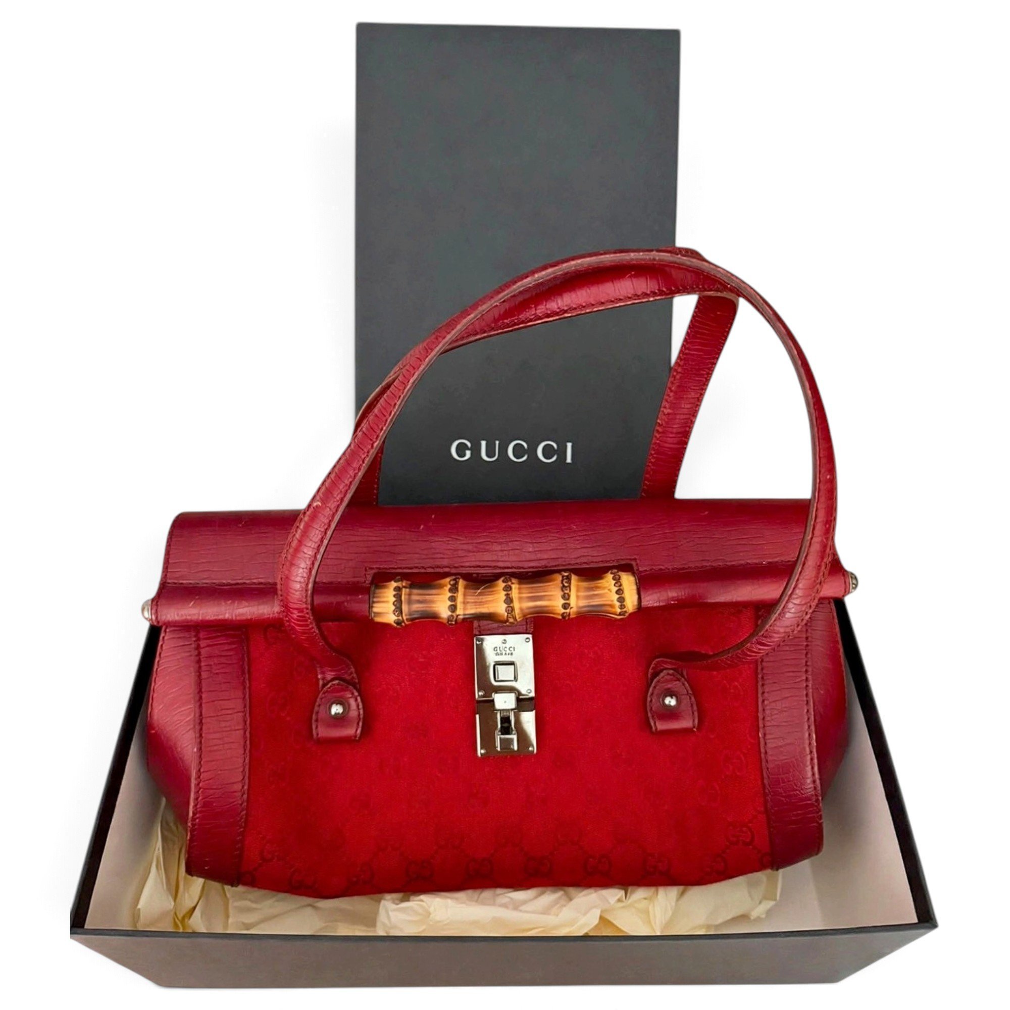 Bamboo Bullet Top Handle leather handbag