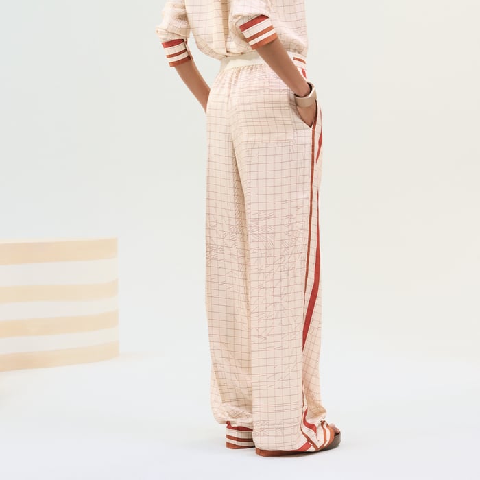 Beige Kaolin "Coaching Deja Vu" Pants